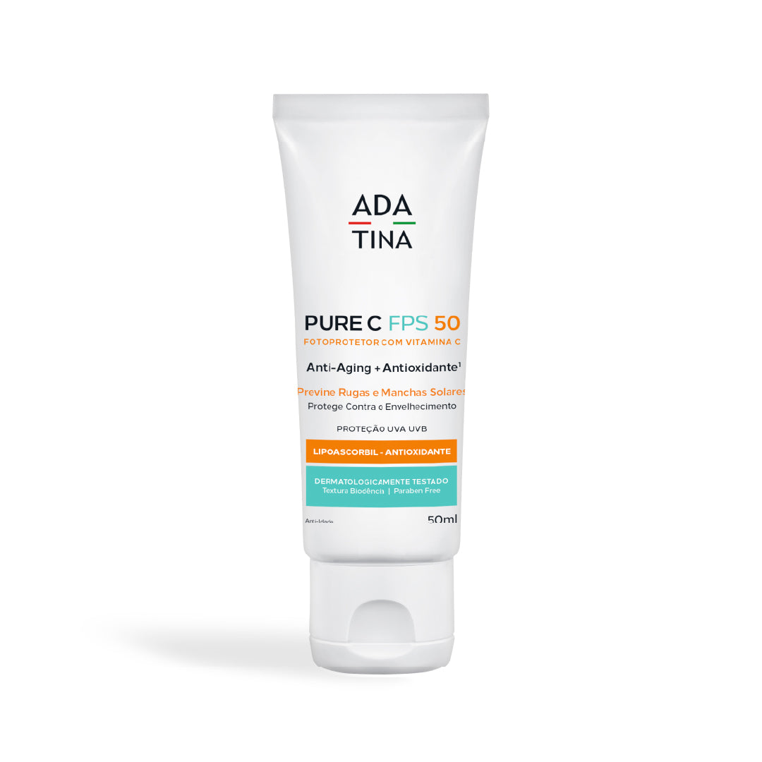 Protetor solar Pure C FPS 50 para peles com manchas, melasma e menopausadas.
