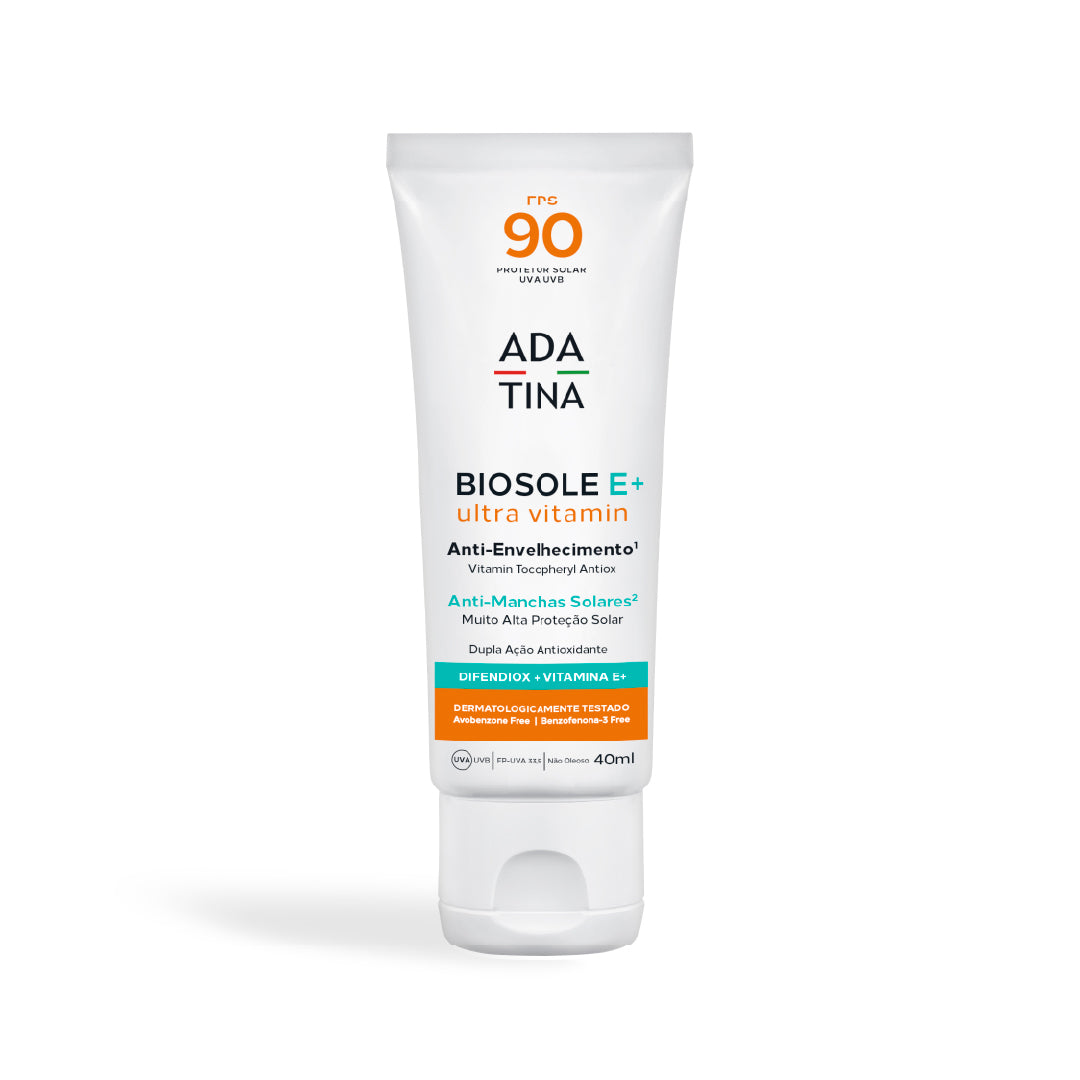 Protetor solar Biosole E+ Ultra Vitamin FPS 90 para peles com manchas e melasma.