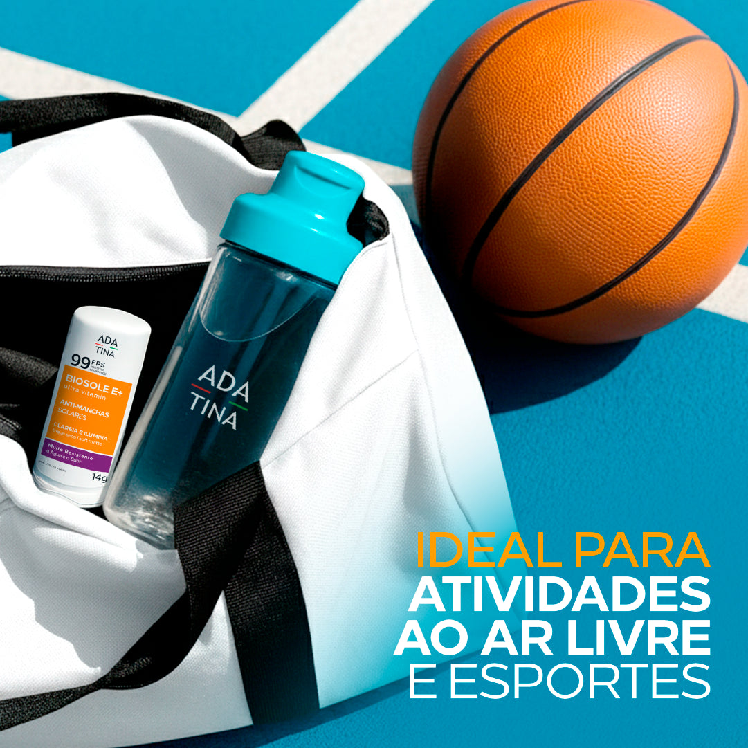 Biosole E+ FPS 99 ideal para atividades ao ar livre, confere 12 horas de proteção.