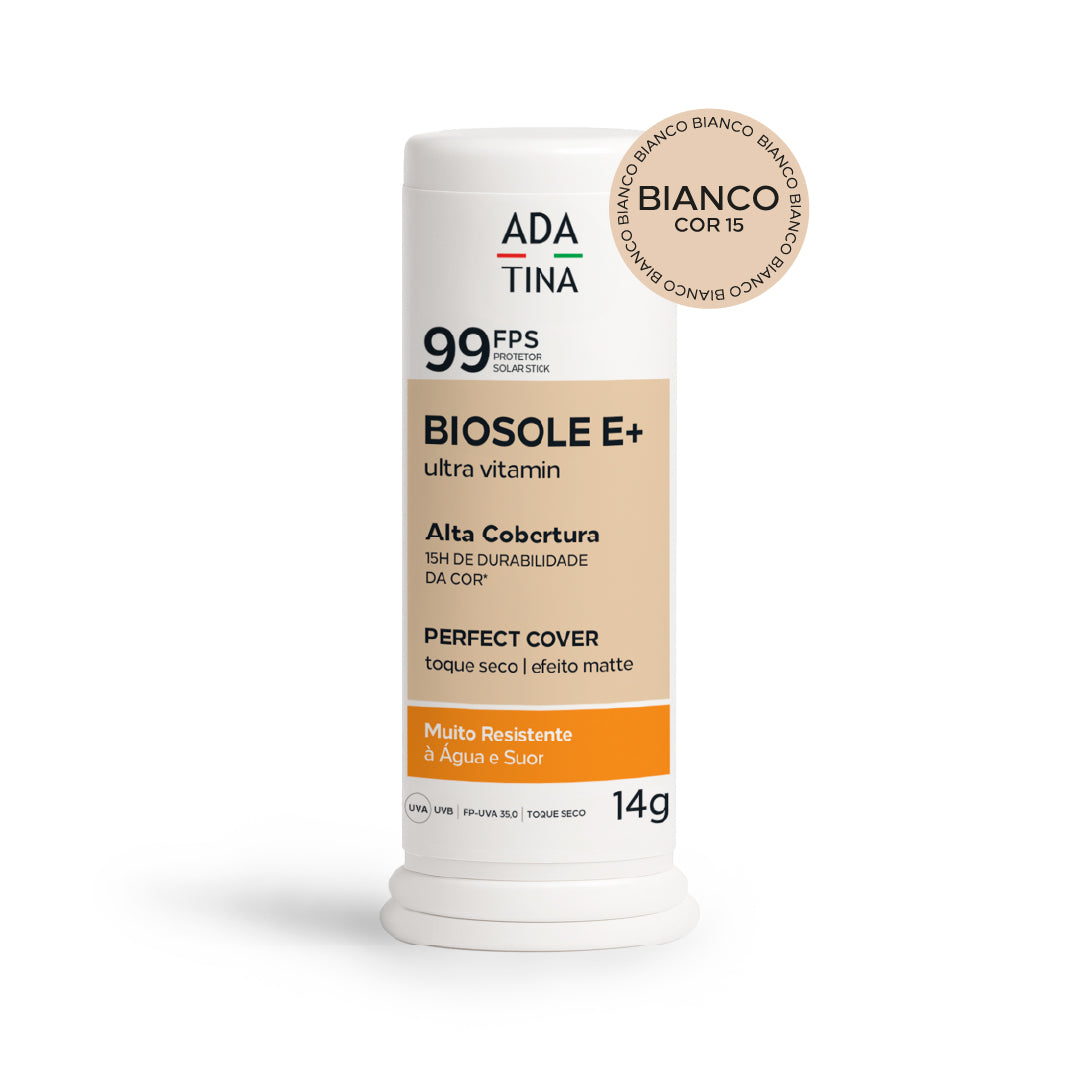 Protetor Solar Facial 12HS Stick com Cor Toque Seco Biosole E Plus Ultra Vitamin FPS 99