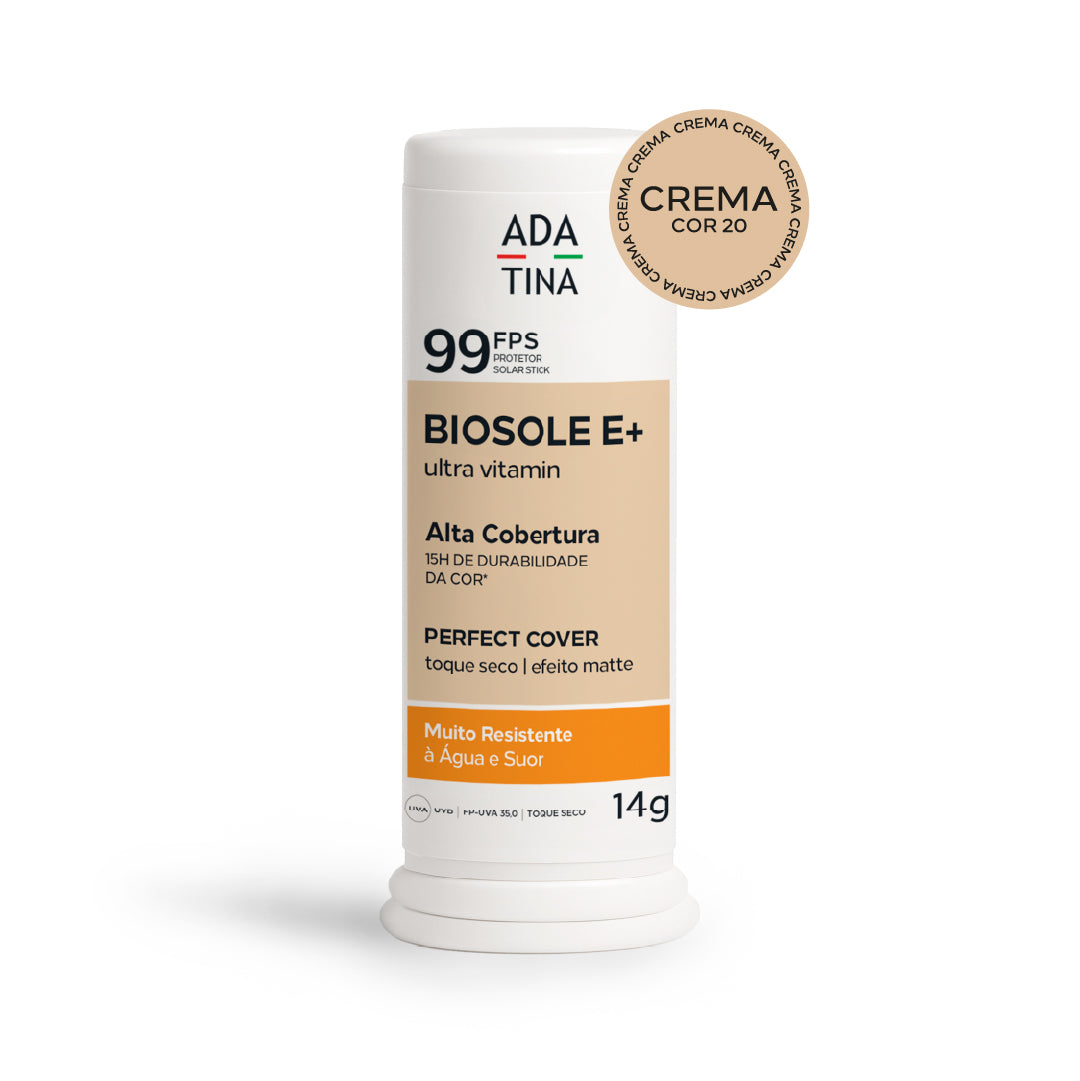 Protetor Solar Facial 12HS Stick com Cor Toque Seco Biosole E Plus Ultra Vitamin FPS 99