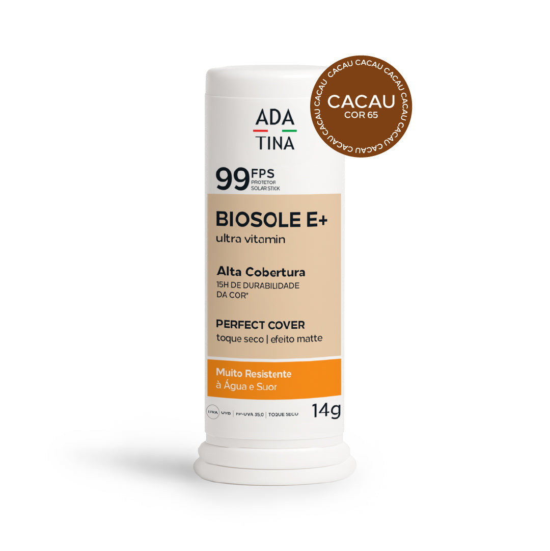 Protetor Solar Facial 12HS Stick com Cor Toque Seco Biosole E Plus Ultra Vitamin FPS 99