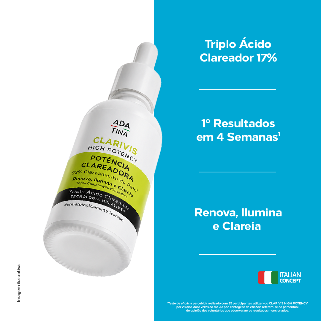 Sérum Facial Clareador com Triplo Ácido para Manchas, Melasma e Hiperpigmentação – Clarivis High Potency 30 ml