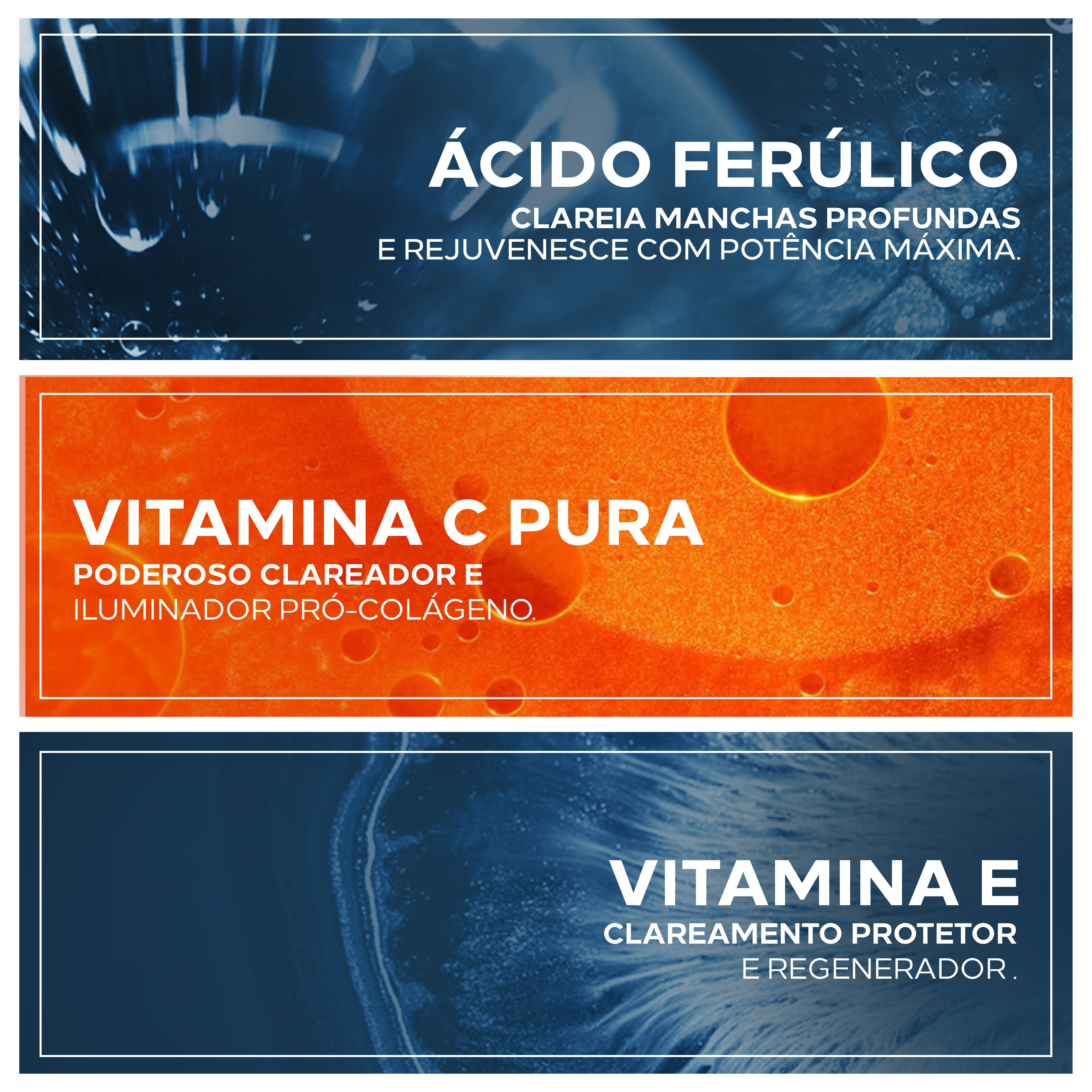 Ferulive C Revolution – Ácido Ferúlico, Vitamina C Pura e Vitamina E clareadores e antioxidantes.