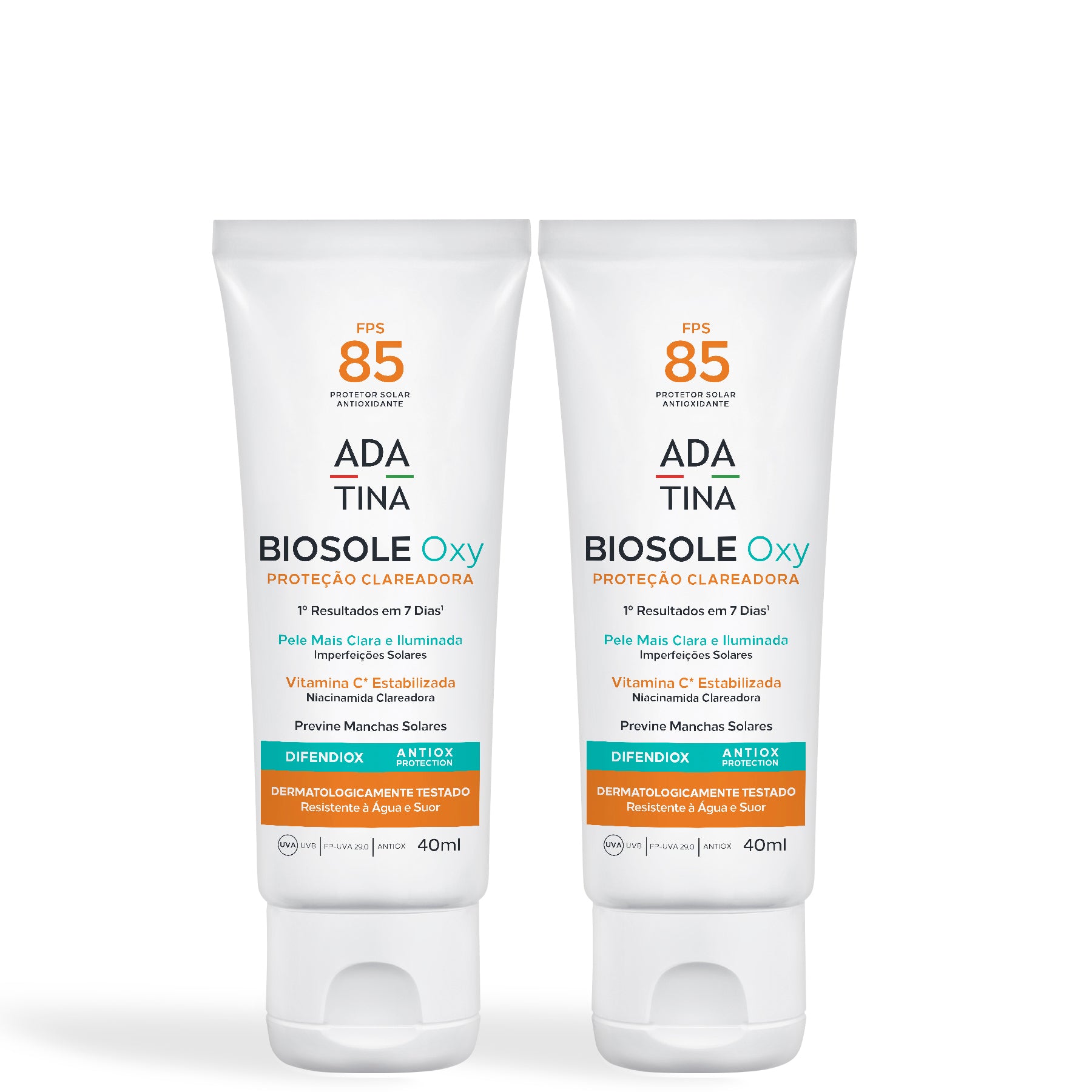 Kit 2 Unidades Protetor Solar Facial Clareador para Pele com Melasma Biosole Oxy FPS 85