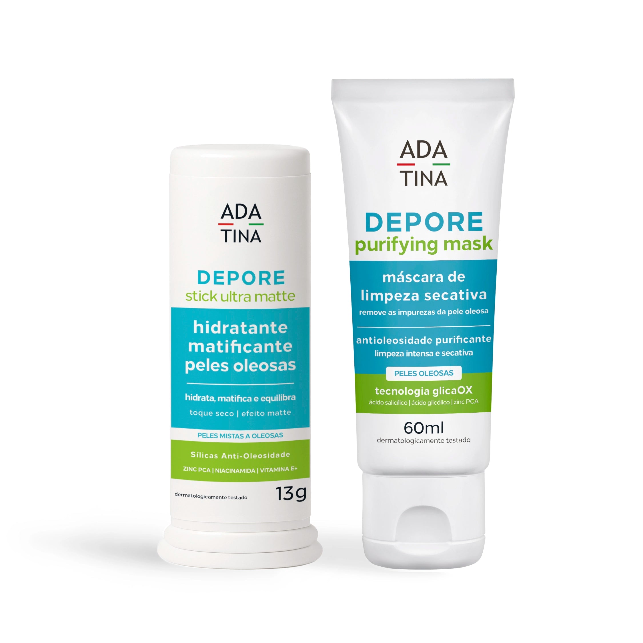 Kit antioleosidade com Depore Stick Ultra Matte e Depore Purifying Mask.