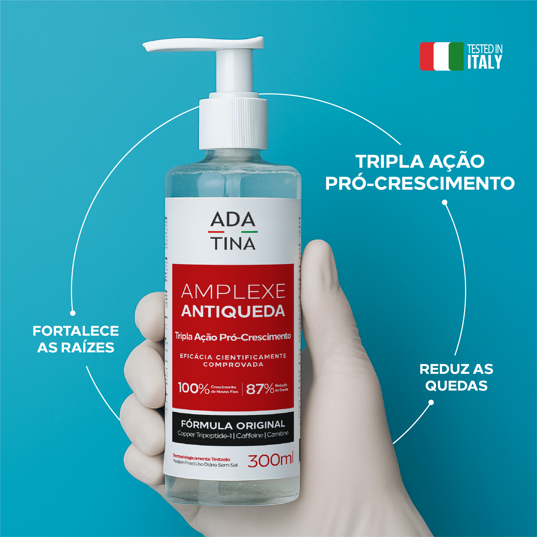 Shampoo Profissional para Queda de Cabelo – Amplexe Antiqueda Tripla Ação Pró-Crescimento 300ml
