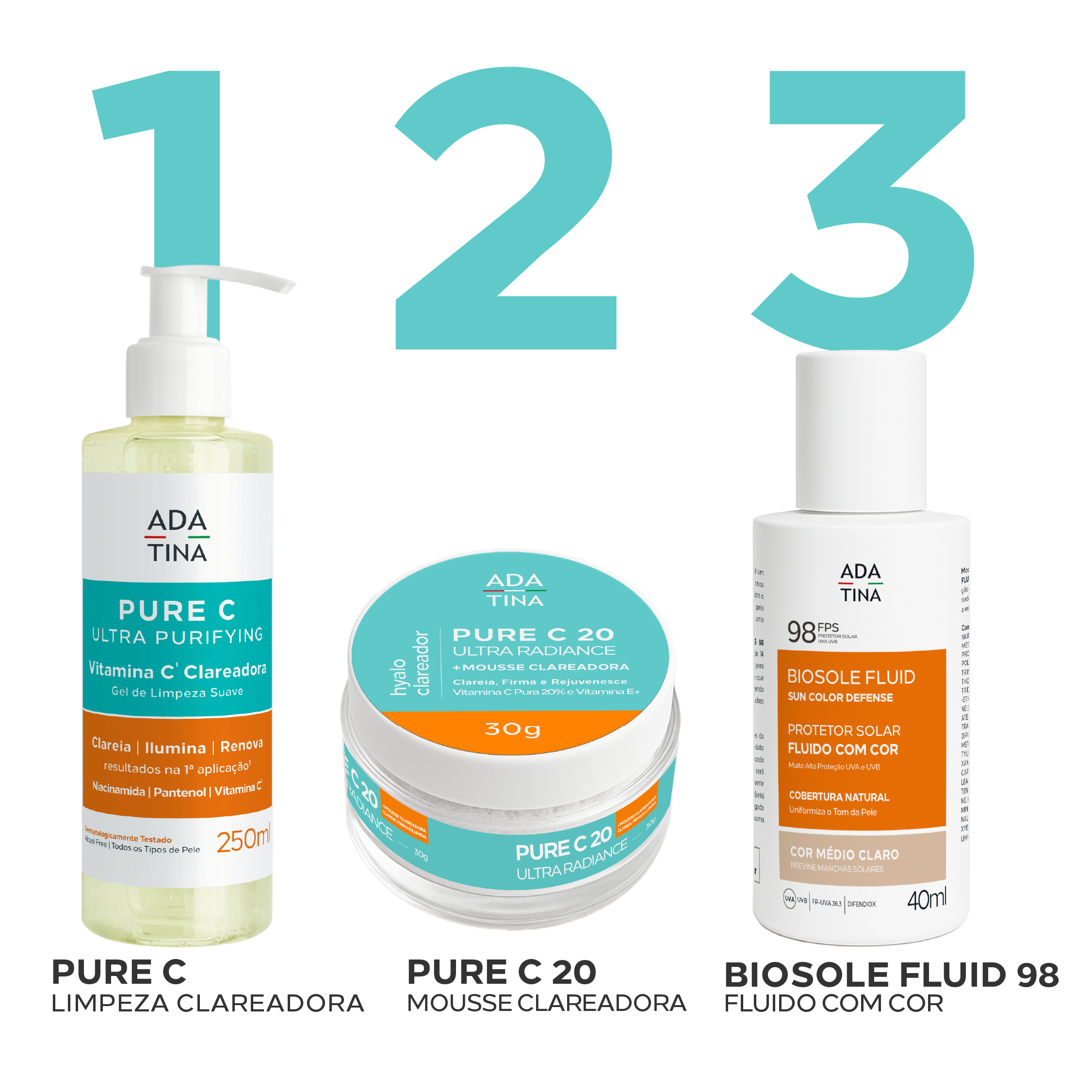 Protetor Solar Facial 12HS com Cor, Cobertura Natural e Toque Seco Biosole Fluido FPS 98