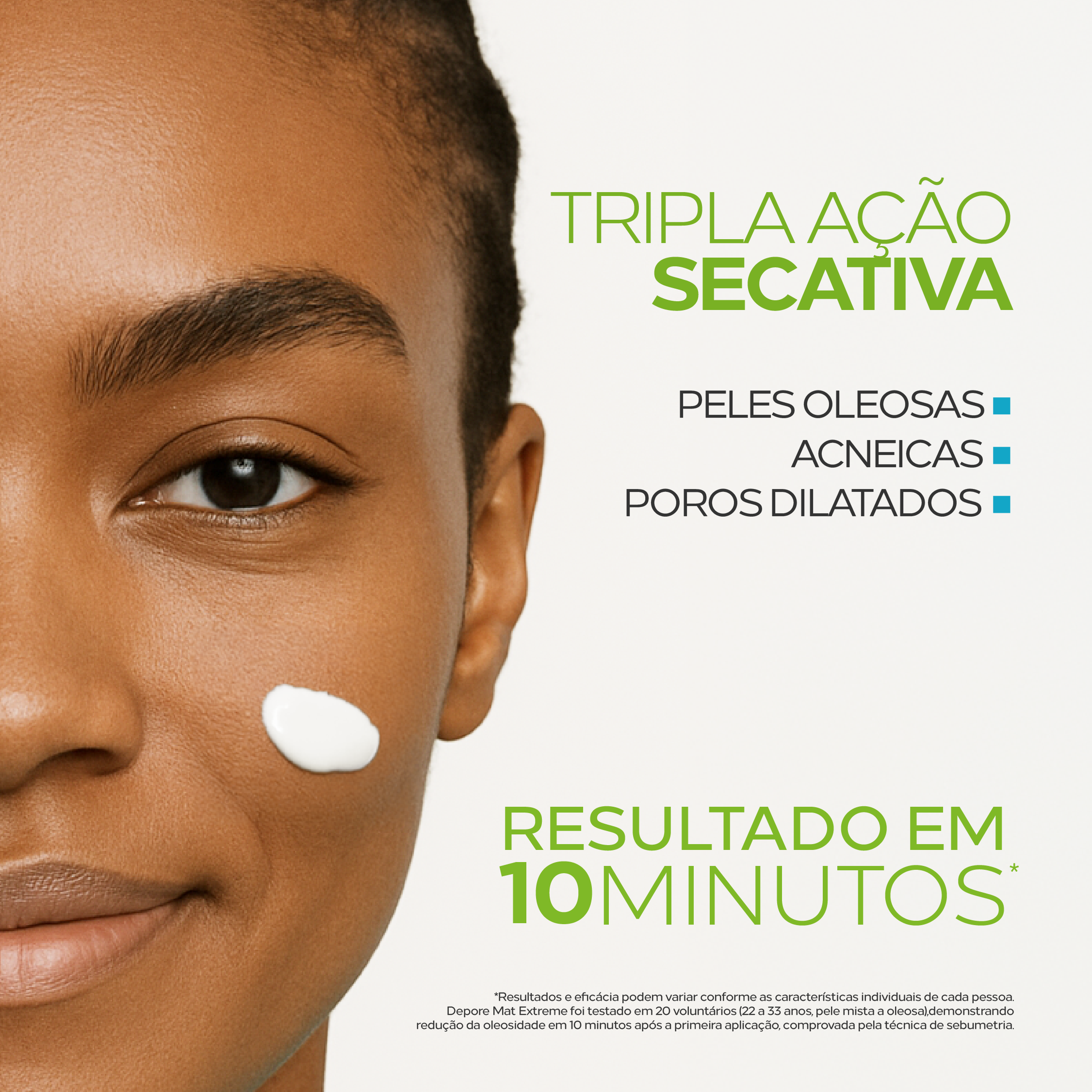 Creme Hidratante Ultra Matificante com Tripla Ação Secativa Peles Oleosas – Depore Mat Extreme Anti-Oleosidade 40g