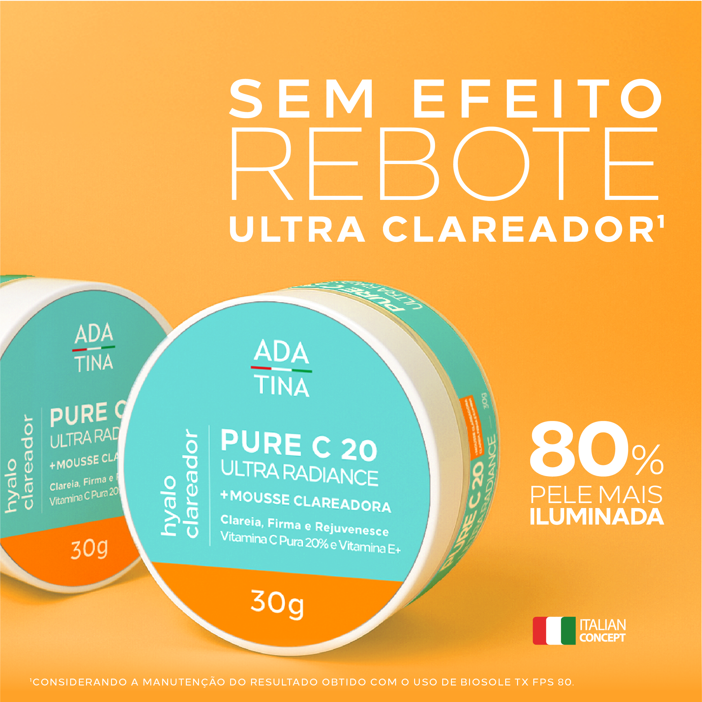 Creme Clareador Anti-idade com Vitamina C Pura e Textura Mousse – Pure C 20 Ultra Radiance