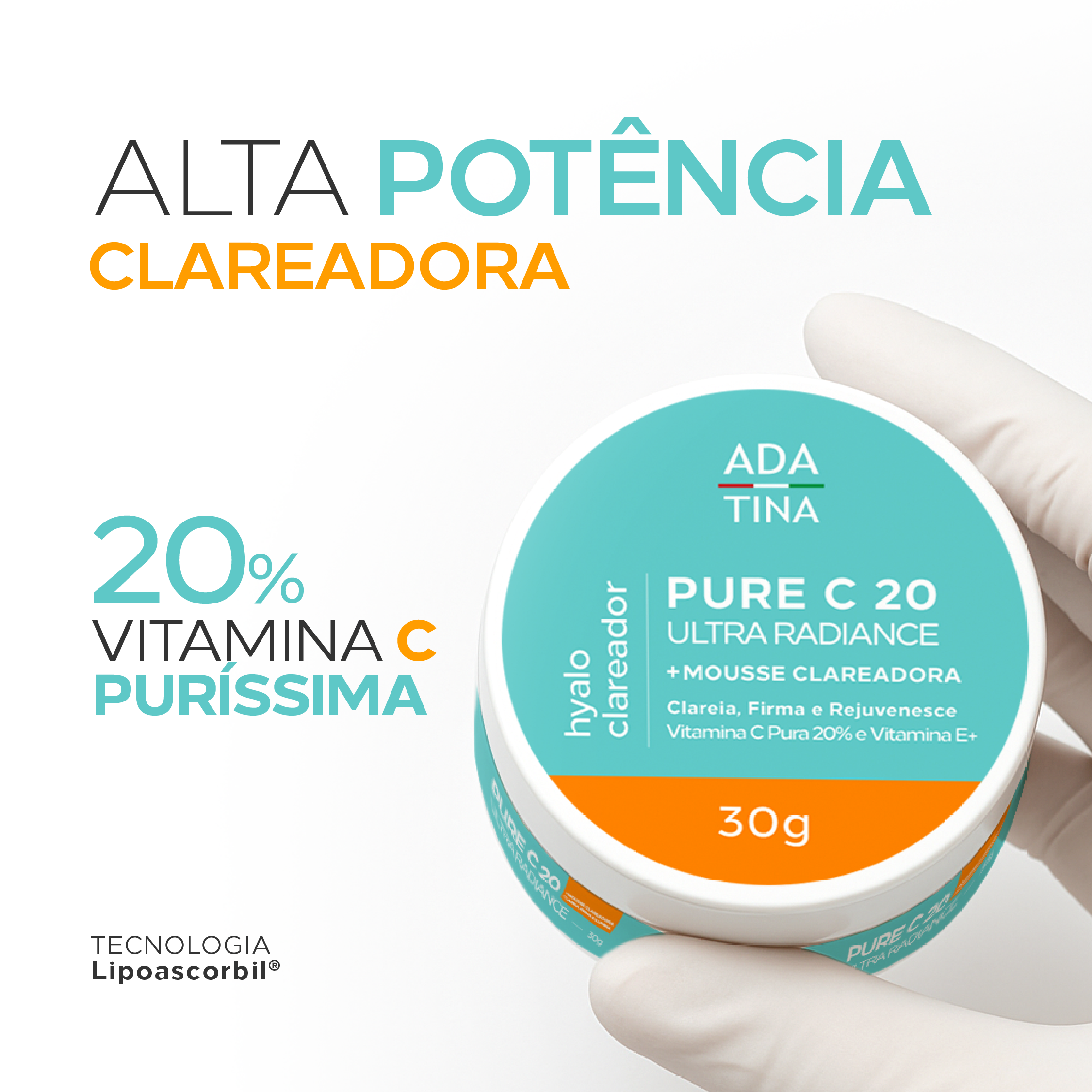 Creme Clareador Anti-idade com Vitamina C Pura e Textura Mousse – Pure C 20 Ultra Radiance