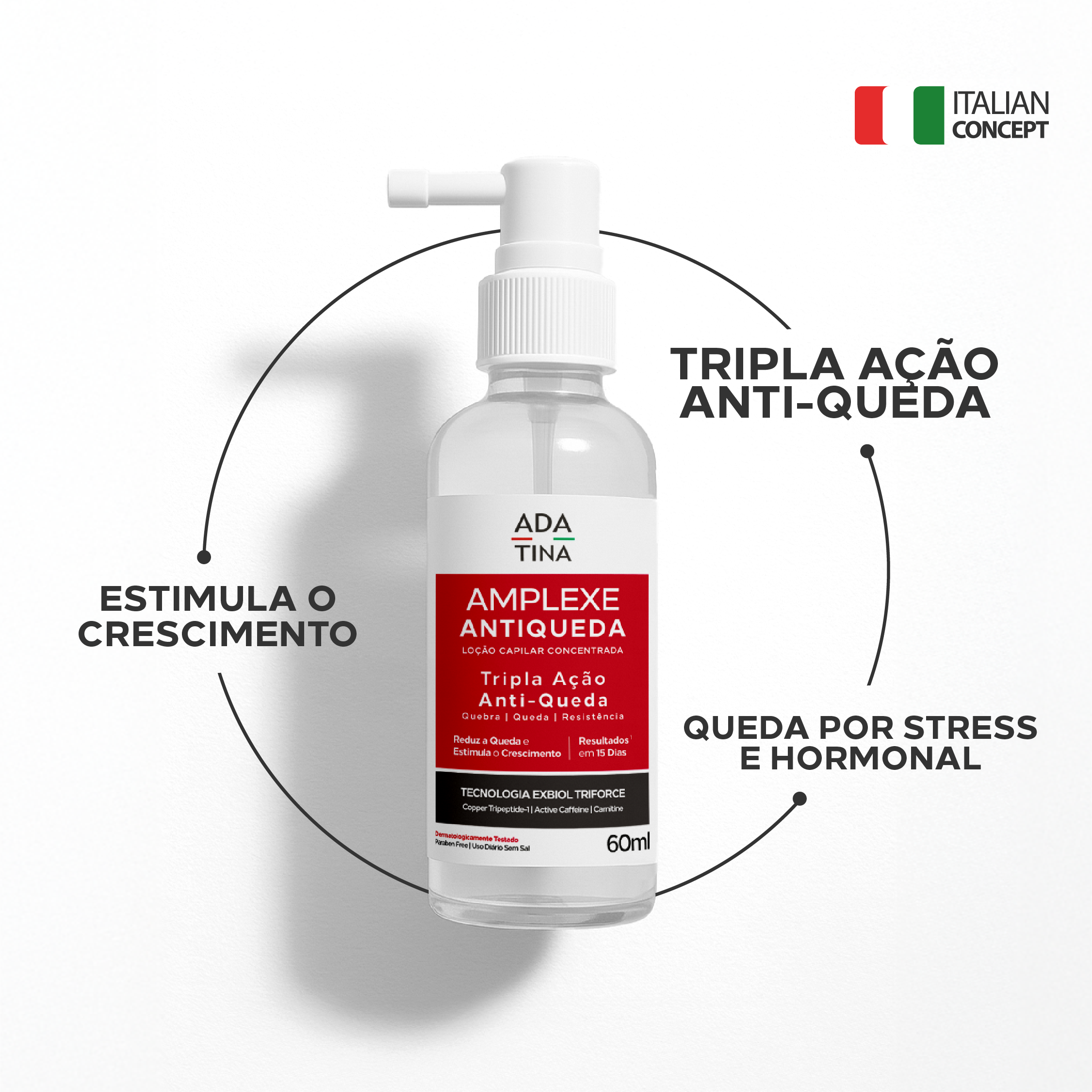 Loção Capilar Intensiva Para Queda de Cabelo – Amplexe Loção Tripla Anti-Queda 60ml