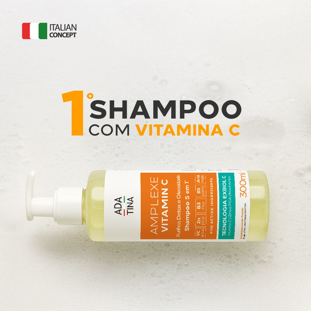 Shampoo capilar Amplexe Vitamin C Ada Tina, o primeiro com vitamina C na formulação.