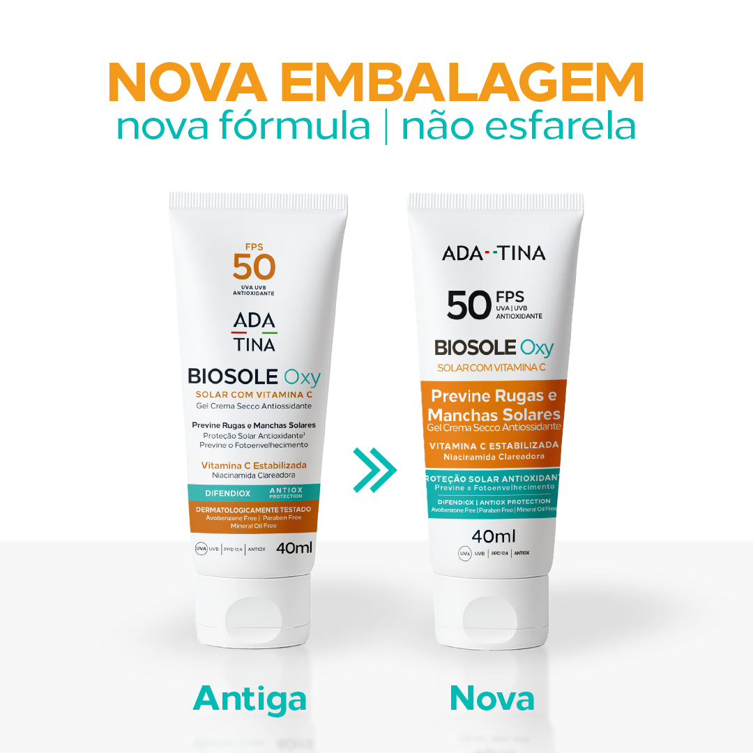 Protetor Solar Facial 12HS Clareador Anti-Calor 2x Mais Rápido – Biosole Oxy FPS 50 40ml