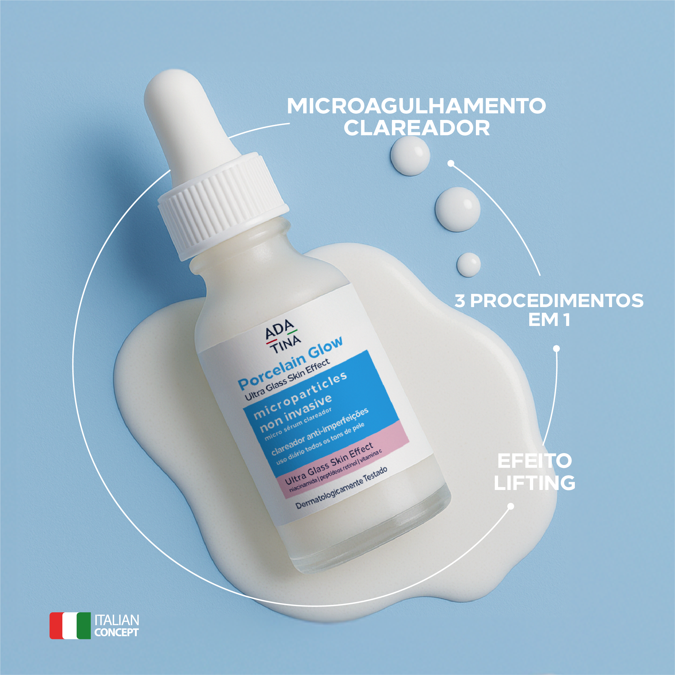 Sérum Facial com Microespículas Invisível Clareador – Porcelain Glow Ultra Glass Skin Effect