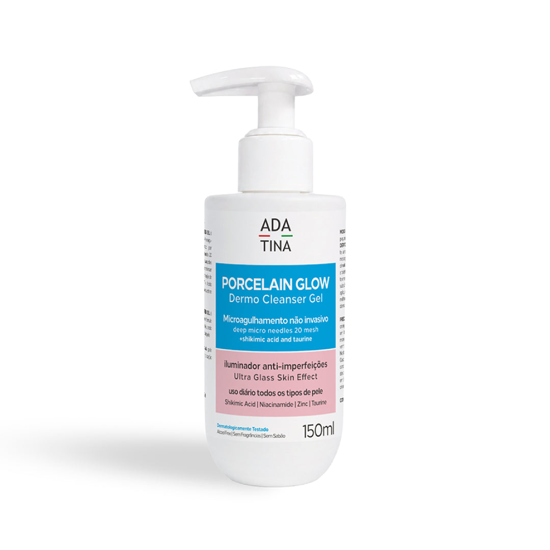 Gel de Limpeza Facial Iluminador Anti-Imperfeições com Microagulhamento Não Invasivo – Porcelain Glow Dermo Cleanser Gel 150ml
