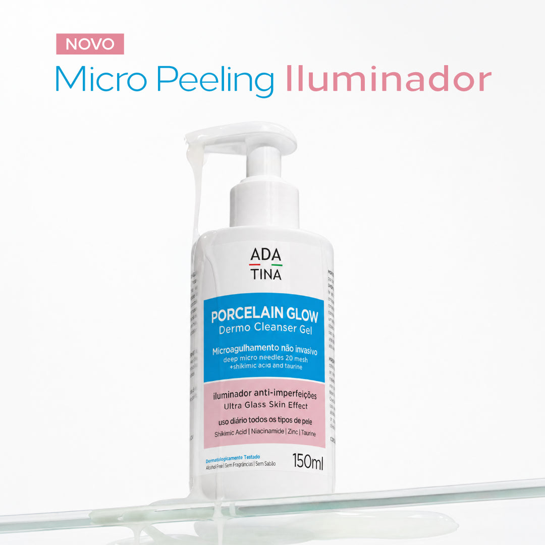 Gel de Limpeza Facial Iluminador Anti-Imperfeições com Microagulhamento Não Invasivo – Porcelain Glow Dermo Cleanser Gel 150ml