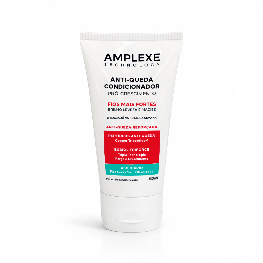 Condicionador Amplexe Anti-Queda para fios mais fortes. Brilho, leveza e maciez.
