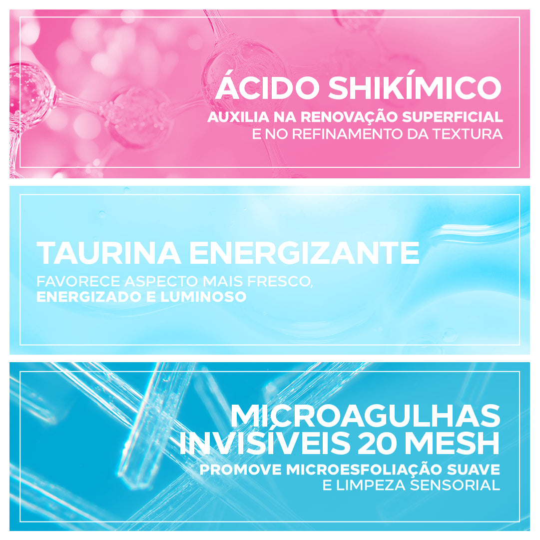 Ingredientes: Ácido Shikímico, Taurina e Microagulhas invisíveis.
