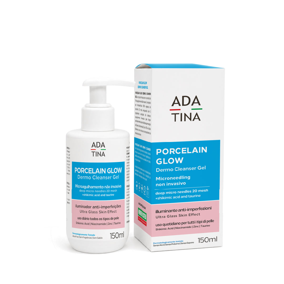 Embalagem do Porcelain Glow Dermo Cleanser Gel.