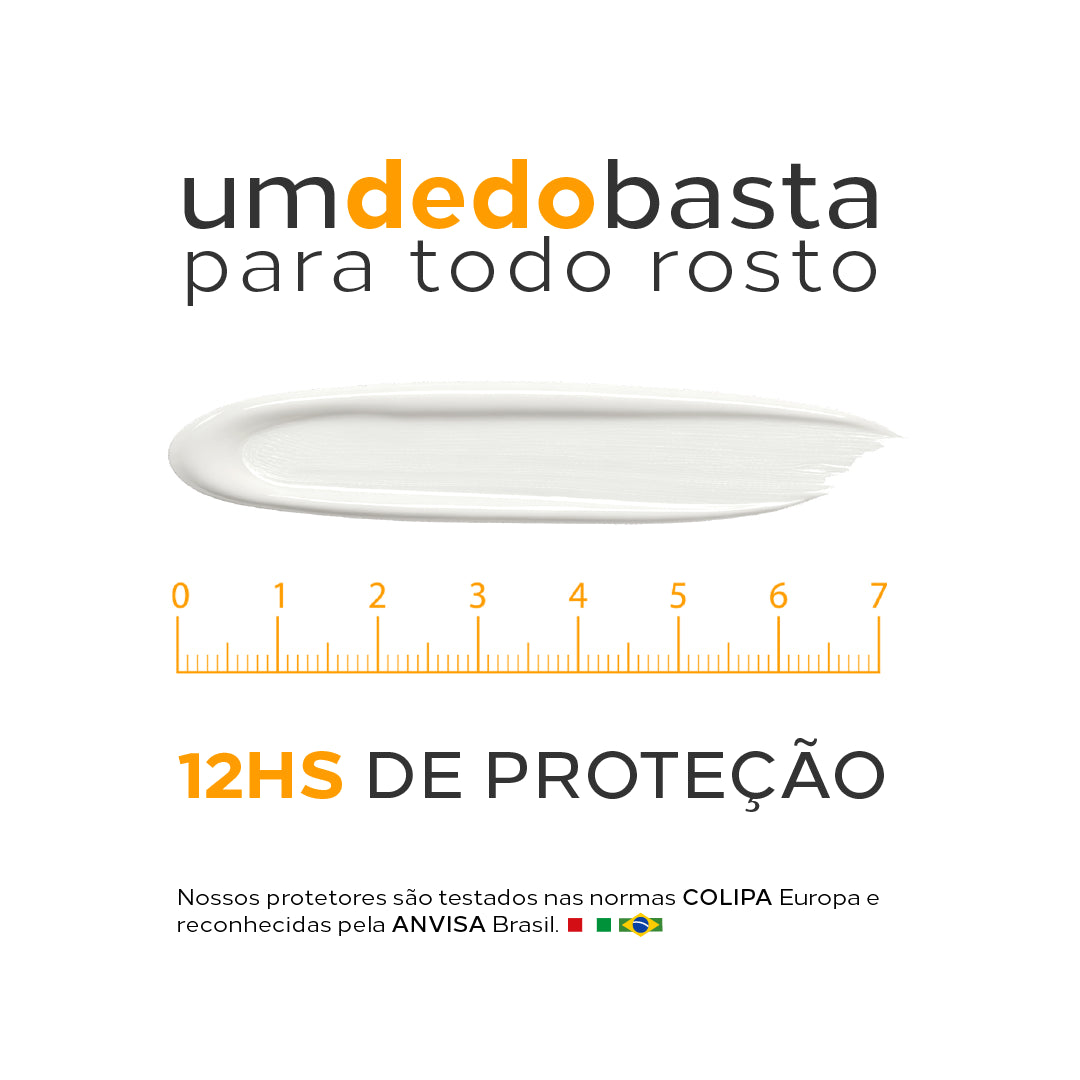 Tecnologia Solent 12HS: um dedo basta para todo rosto com 12 horas de proteção contínua.