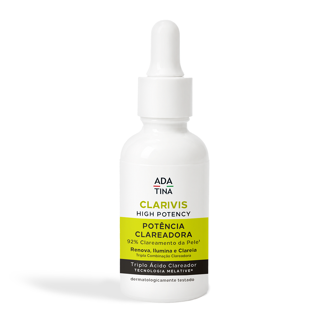 Clarivis High Potency sérum facial clareador com triplo ácido para manchas, melasma e hiperpigmentação.