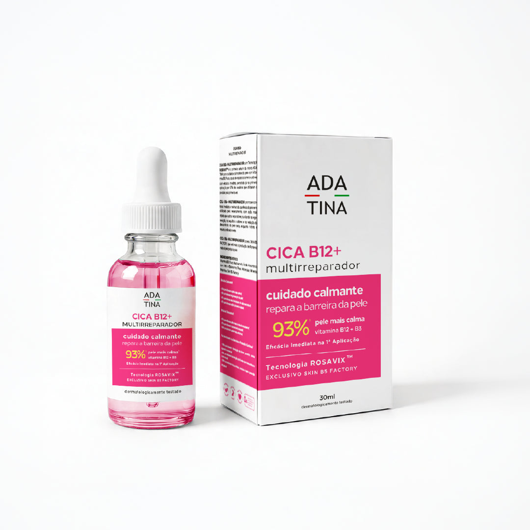 CICA B12+ Multirreparador 30 ml com embalagem, sérum calmante que auxilia na reparação da barreira da pele.