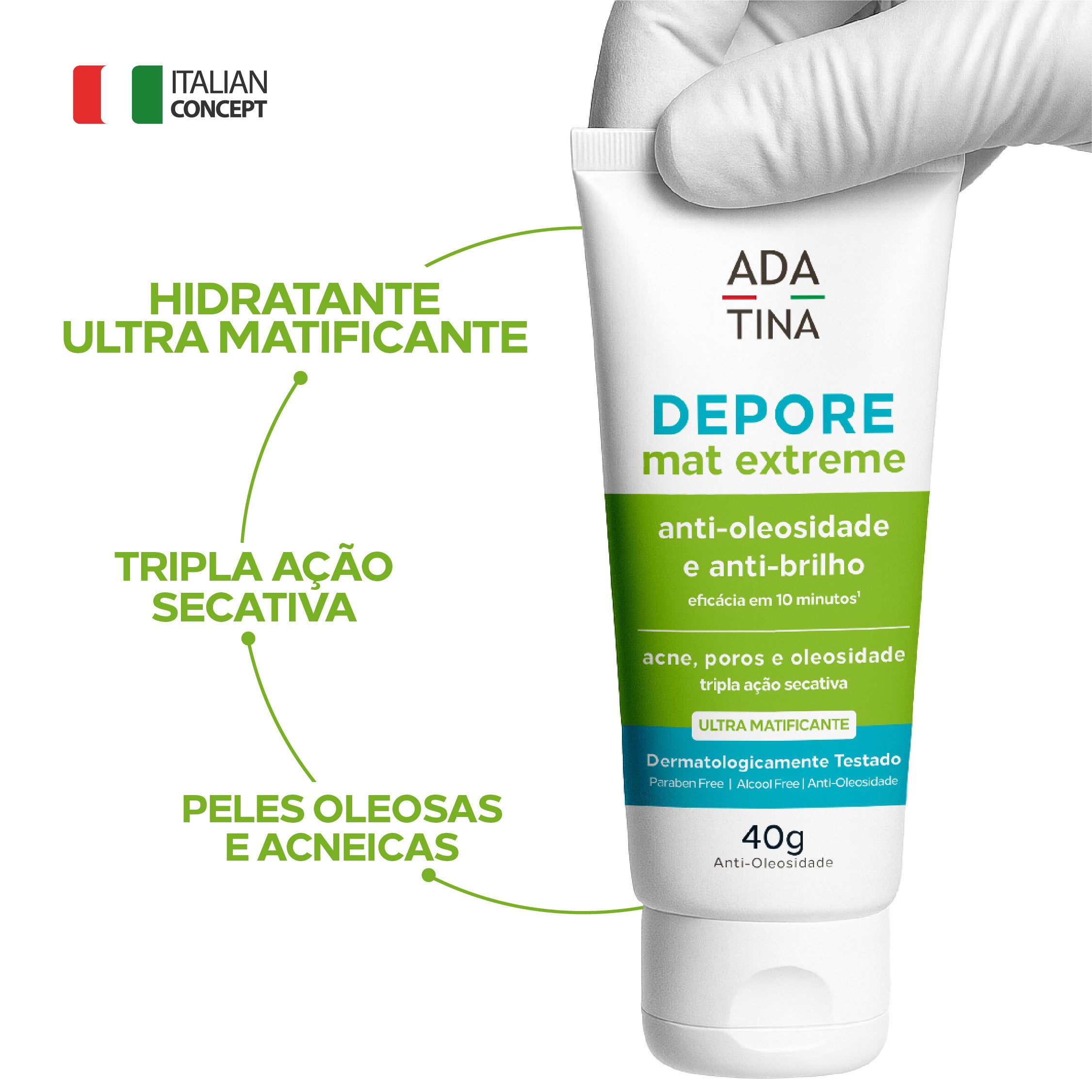 Hidratante Depore Mat Extreme Ada Tina anti-oleosidade e anti-brilho para peles oleosas.