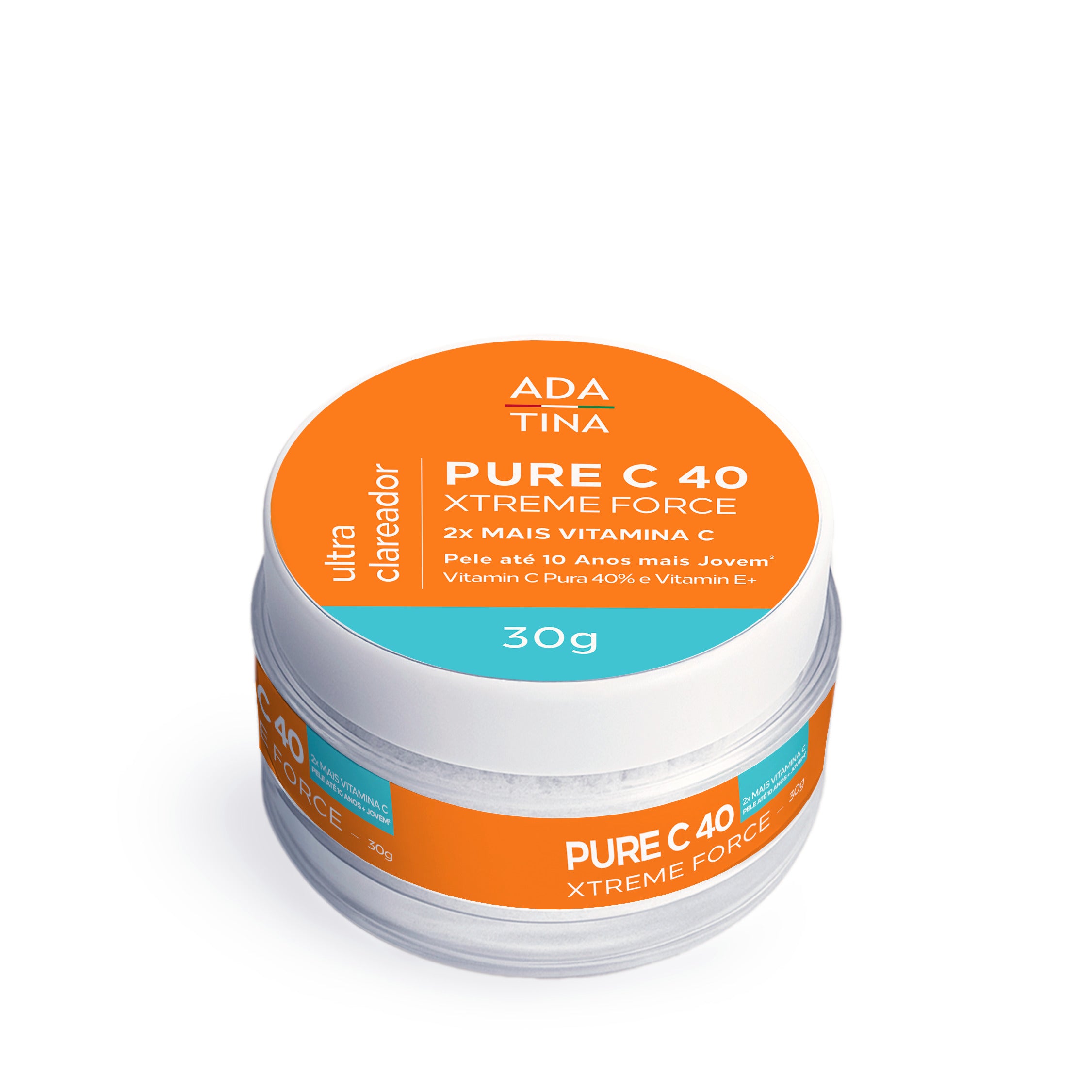 Creme clareador facial Ada Tina Pure C 40 Xtreme Force com 40% de vitamina C pura.