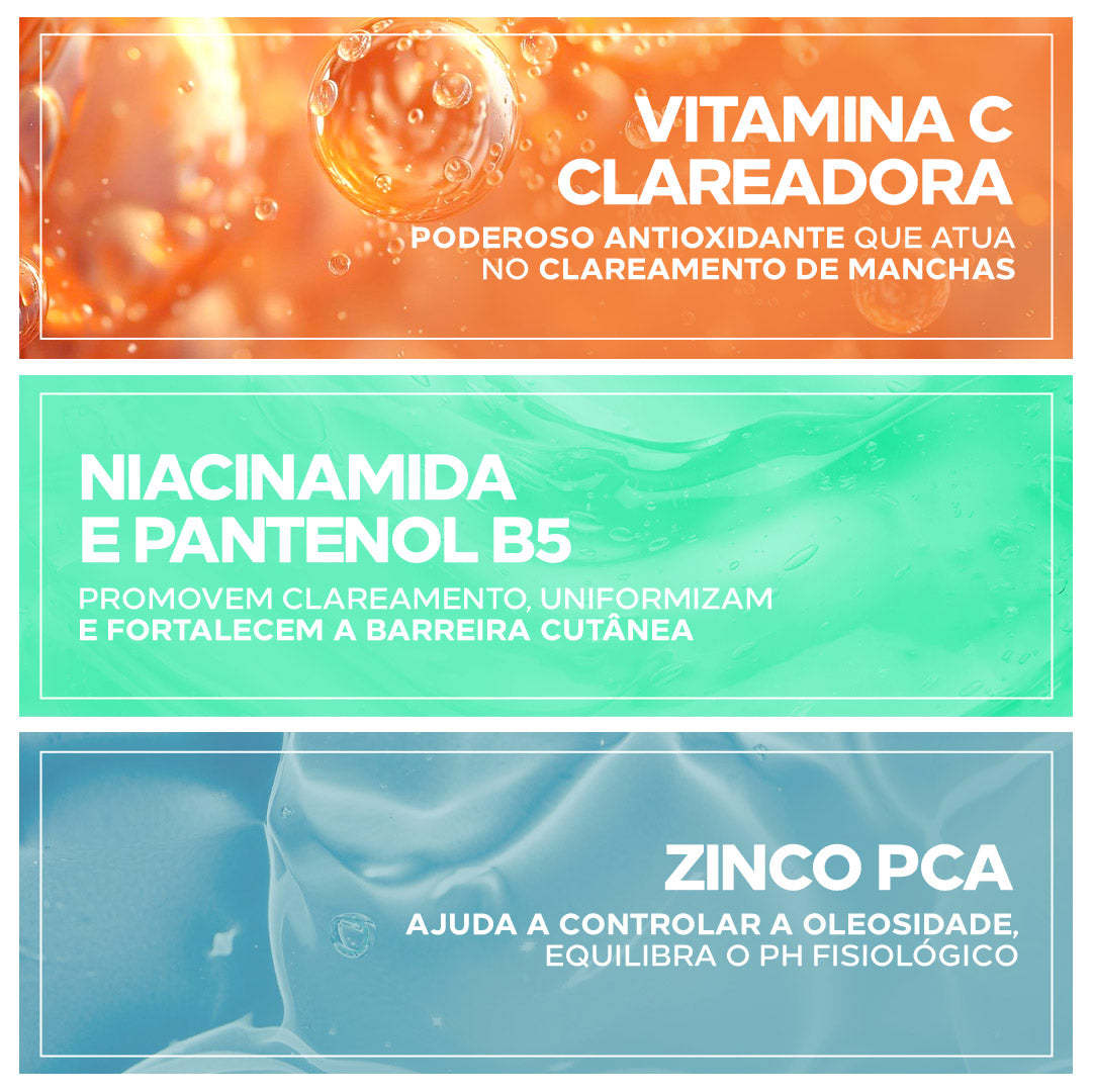 Ativos do Ada Tina Pure C Ultra Purifying Vitamina C Niacinamida Zinco PCA