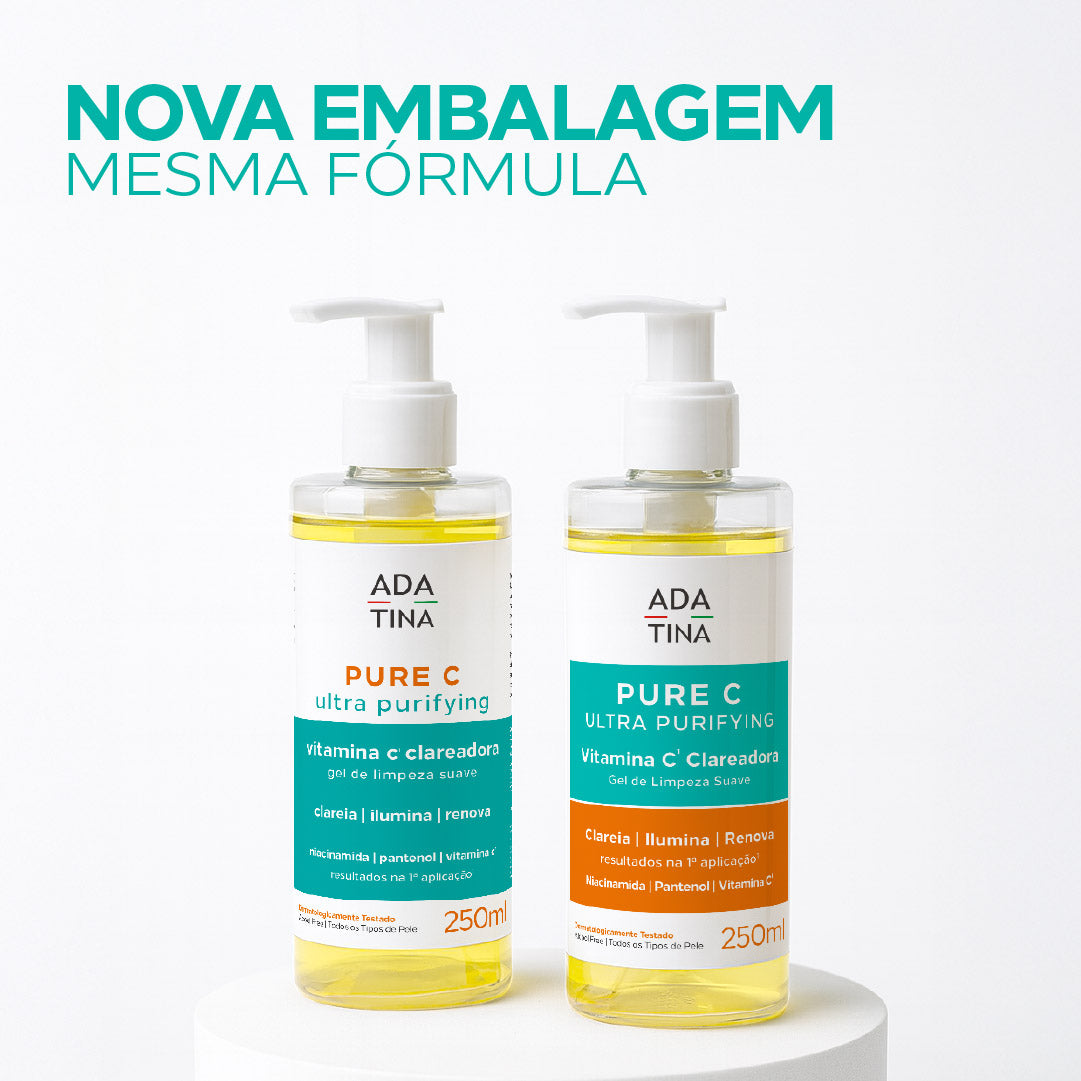 Nova embalagem do Ada Tina Pure C Ultra Purifying mesma fórmula clareadora