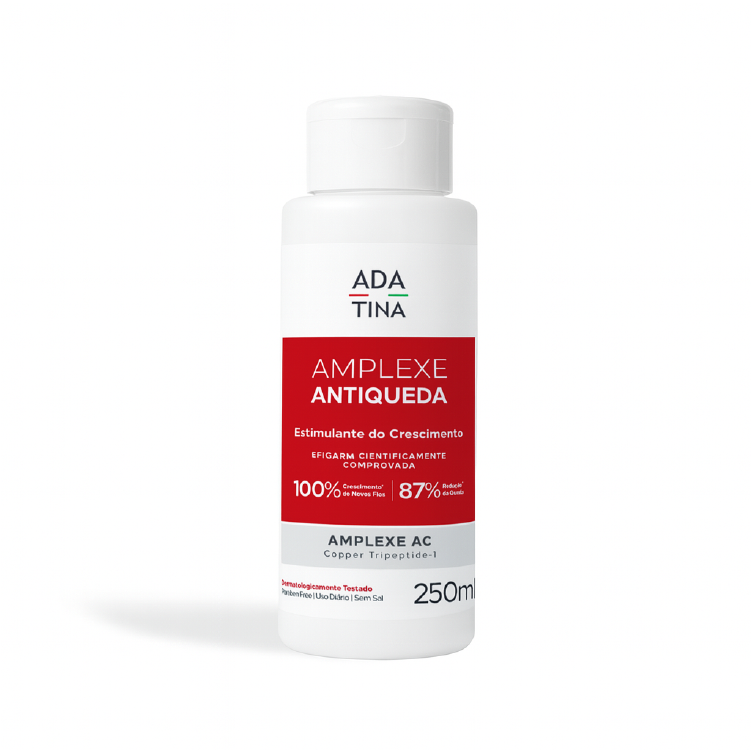 Shampoo capilar Amplexe Antiqueda Ada Tina com tripla ação antiqueda e eficácia científica comprovada.