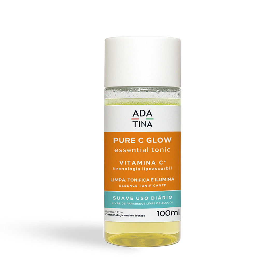 Pure C Glow tônico iluminador que limpa, tonifica e ilumina a pele.