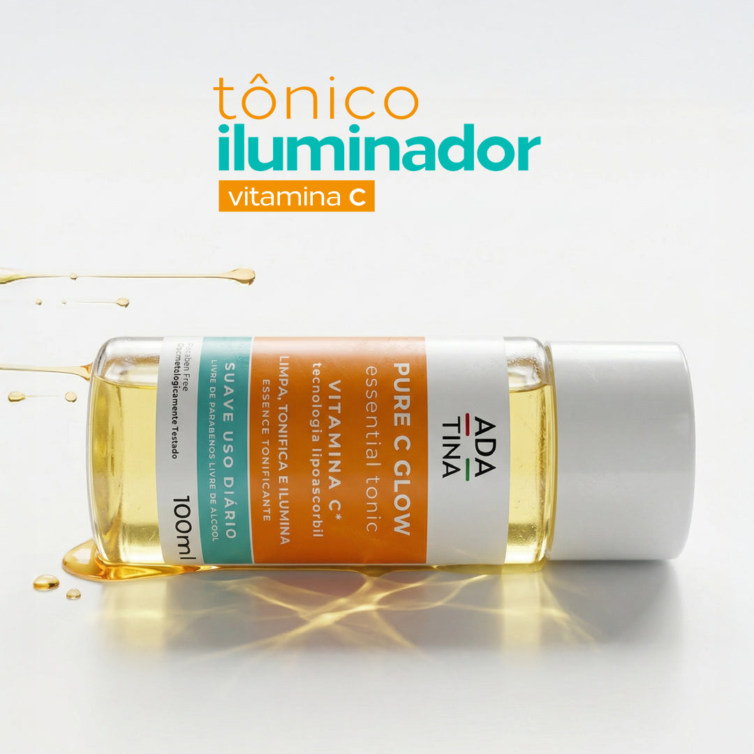 Tônico luminador Pure C Glow, com vitamina C.