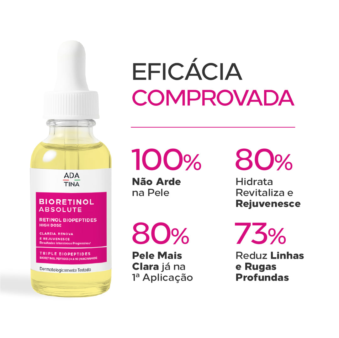 Bioretinol Absolute é um sérum com eficácia comprovada que hidrata, revitaliza, rejuvenesce, reduz linhas e rugas profundas.
