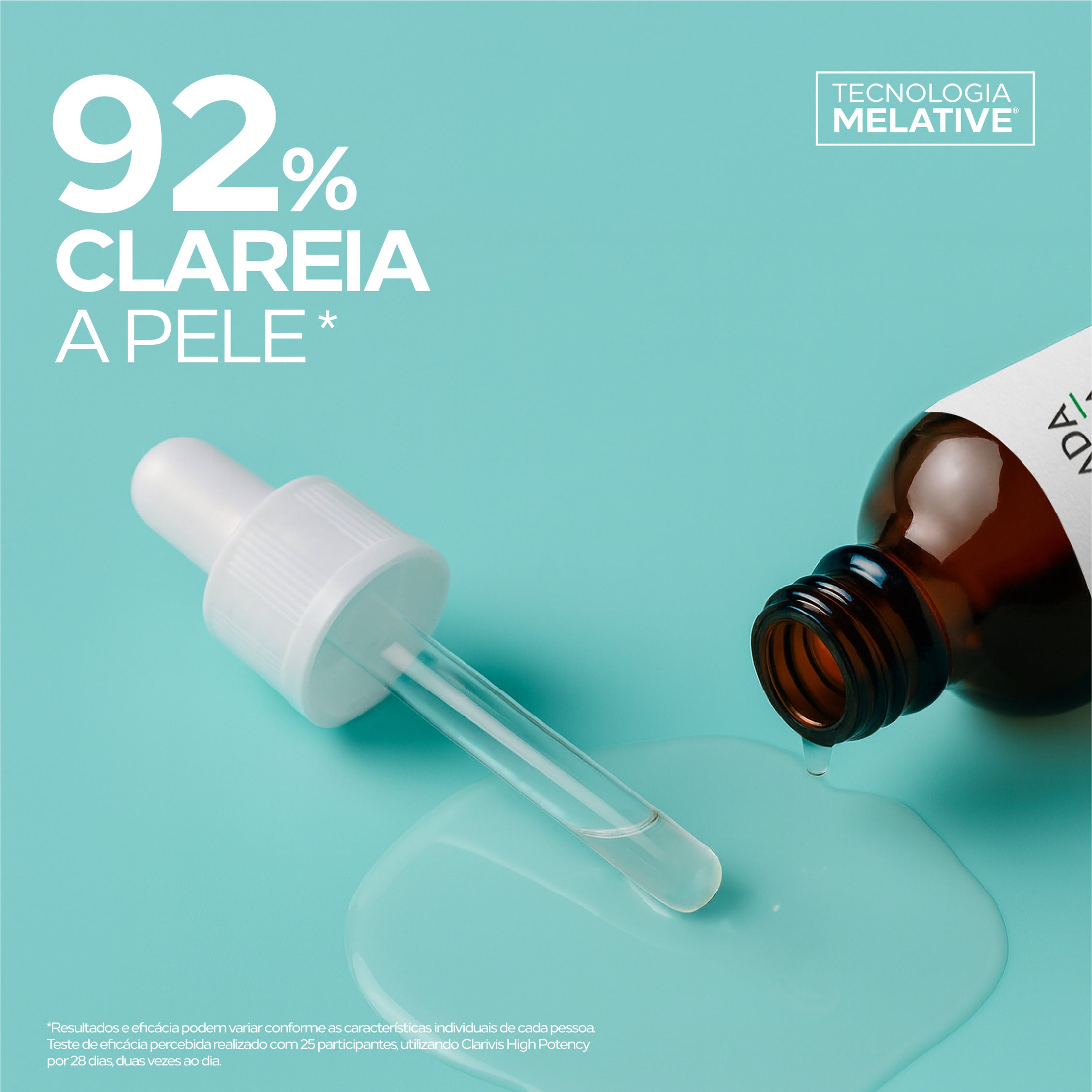 Clarivis High Potency Ada Tina clareia até 92% da pele com tecnologia Melative.