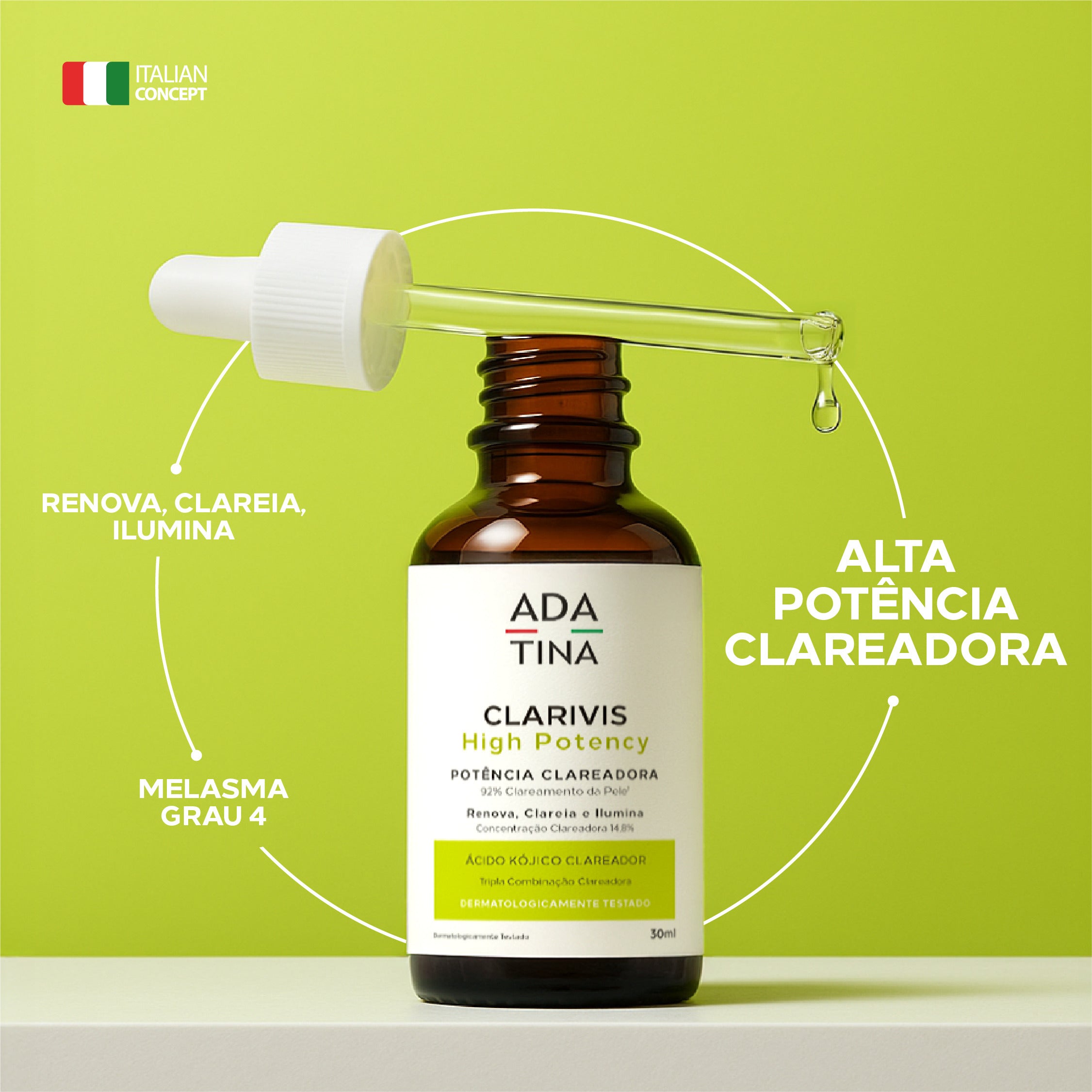 Clarivis High Potency Ada Tina com alta potência clareadora para melasma grau 4.