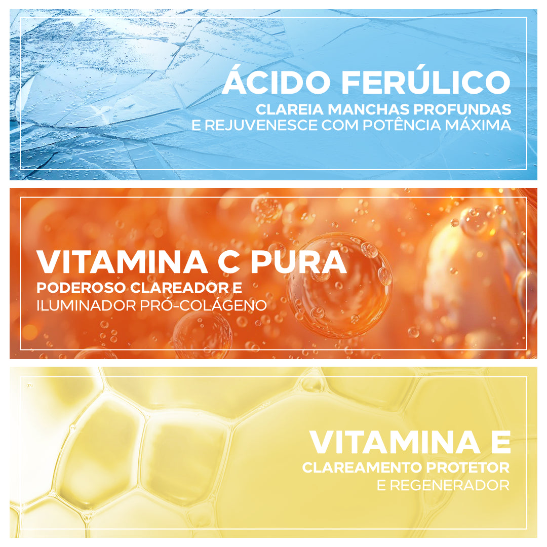 Creme Clareador e Anti-Idade para Rugas, Manchas e Melasma com Ácido Ferúlico e Vitamina C Pura – Ferulive C Revolution 30g