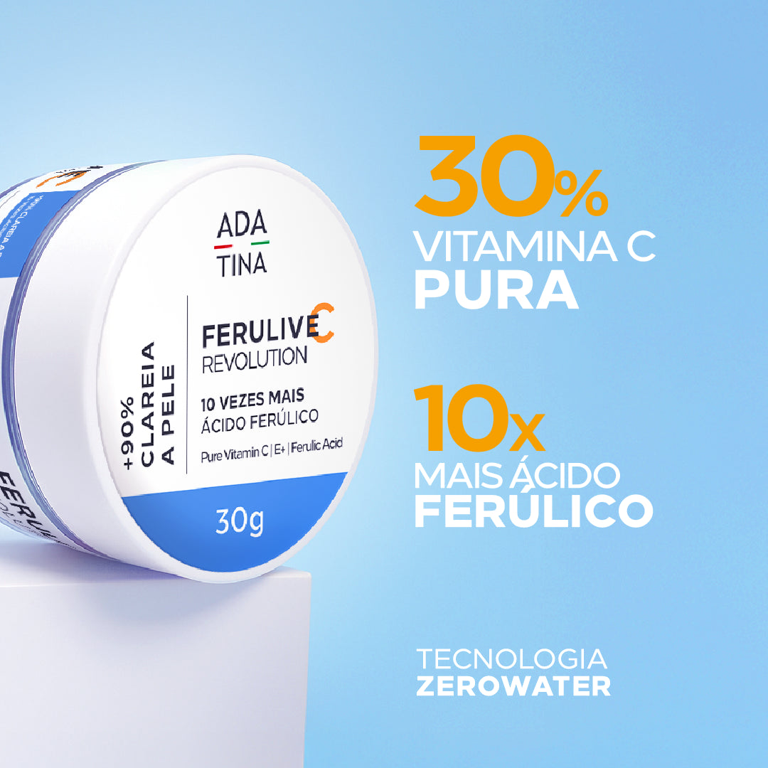 Creme Clareador e Anti-Idade para Rugas, Manchas e Melasma com Ácido Ferúlico e Vitamina C Pura – Ferulive C Revolution 30g