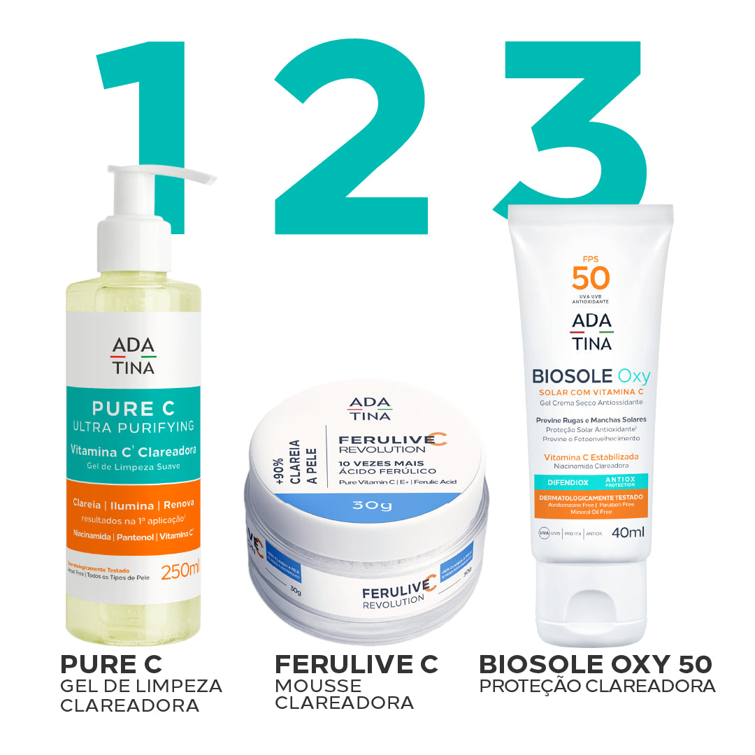 Creme Clareador e Anti-Idade para Rugas, Manchas e Melasma com Ácido Ferúlico e Vitamina C Pura – Ferulive C Revolution 30g