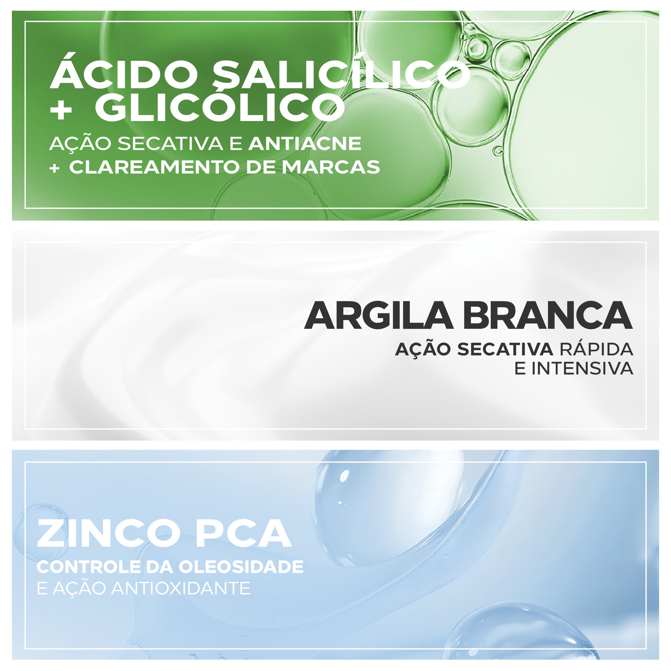 Ativos da máscara Depore Purifying Mask Ada Tina com ácido salicílico, argila branca e zinco PCA