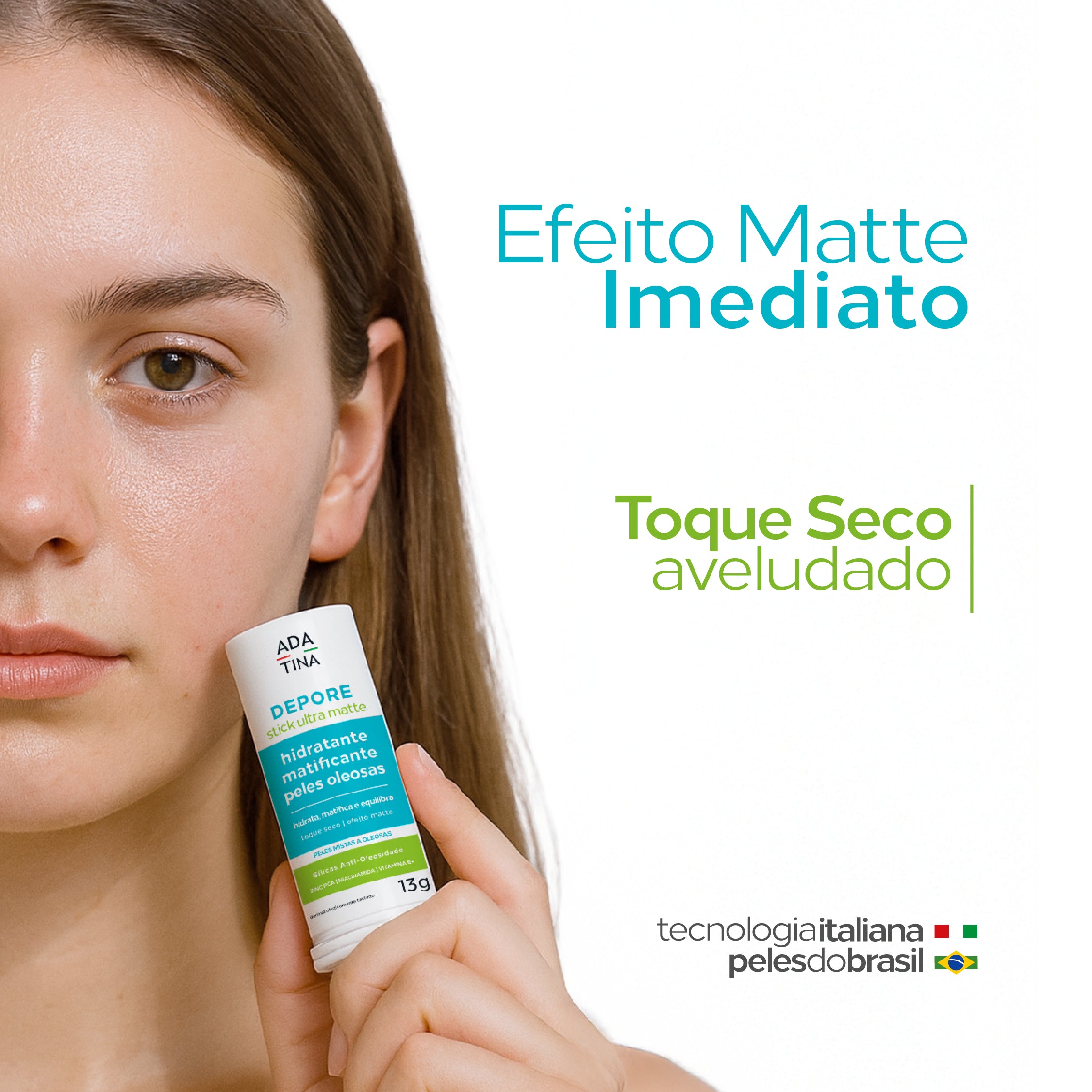 Com efeito matte imediato e toque seco aveludado.