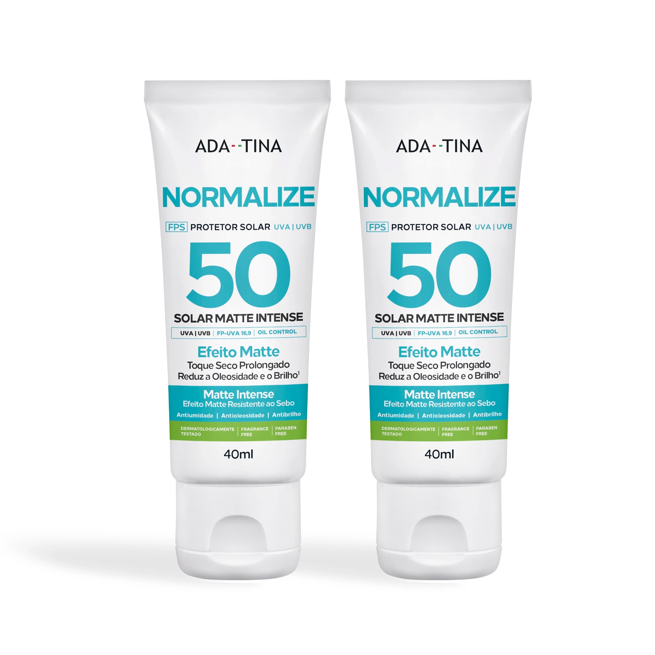 Protetor solar Normalize Solar Matte Intense FPS 50 para peles oleosas com efeito matte e toque seco.