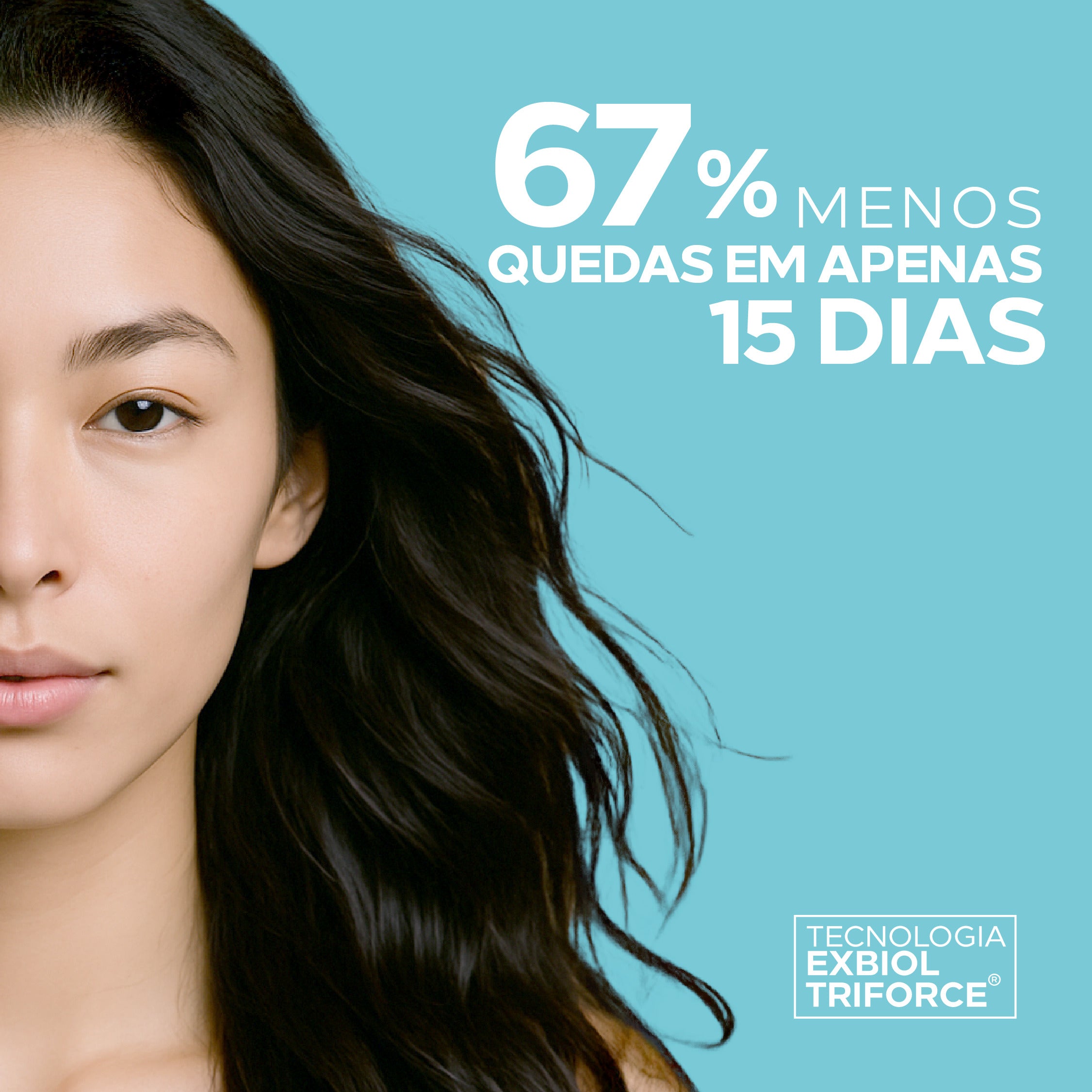 Shampoo capilar Amplexe Antiqueda Ada Tina com tecnologia exbiol triforce, reduz 67% da queda de cabelo em apenas 15 dias.