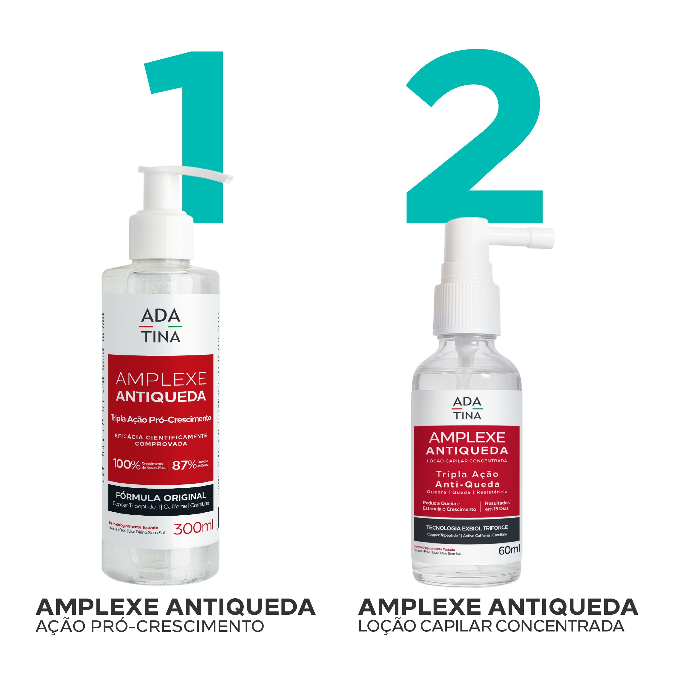 Linha Amplexe Antiqueda Ada Tina – loção capilar concentrada e ação pró-crescimento.