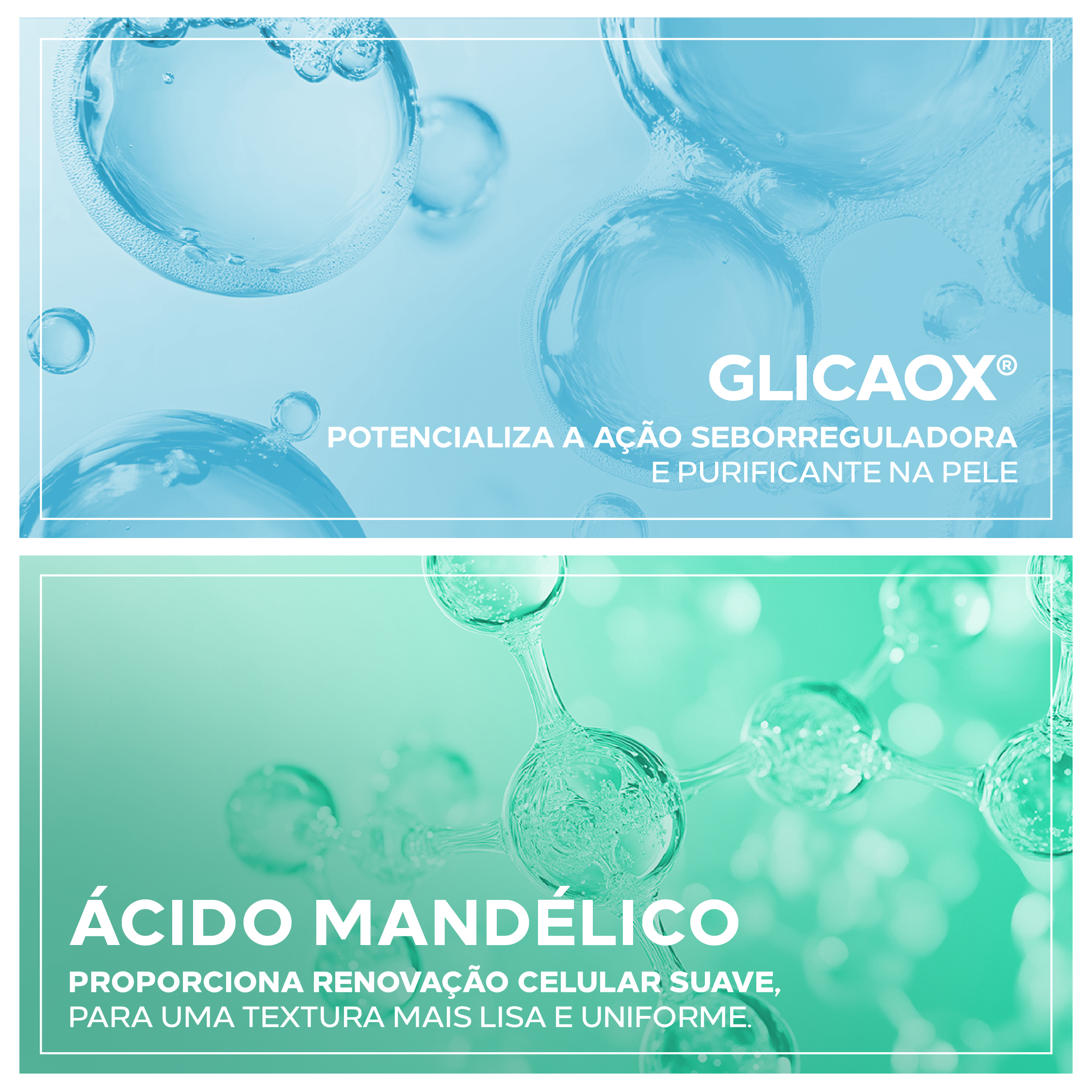 Ingredientes do Depore Tonic Adstringente: glicaOX e ácido mandélico.