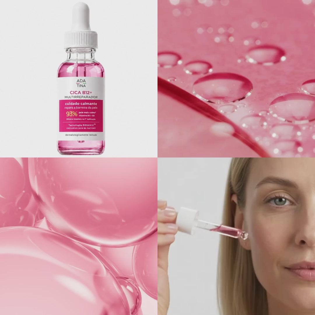 Vídeo ilustrativo do sérum CICA B12+ Multirreparador.