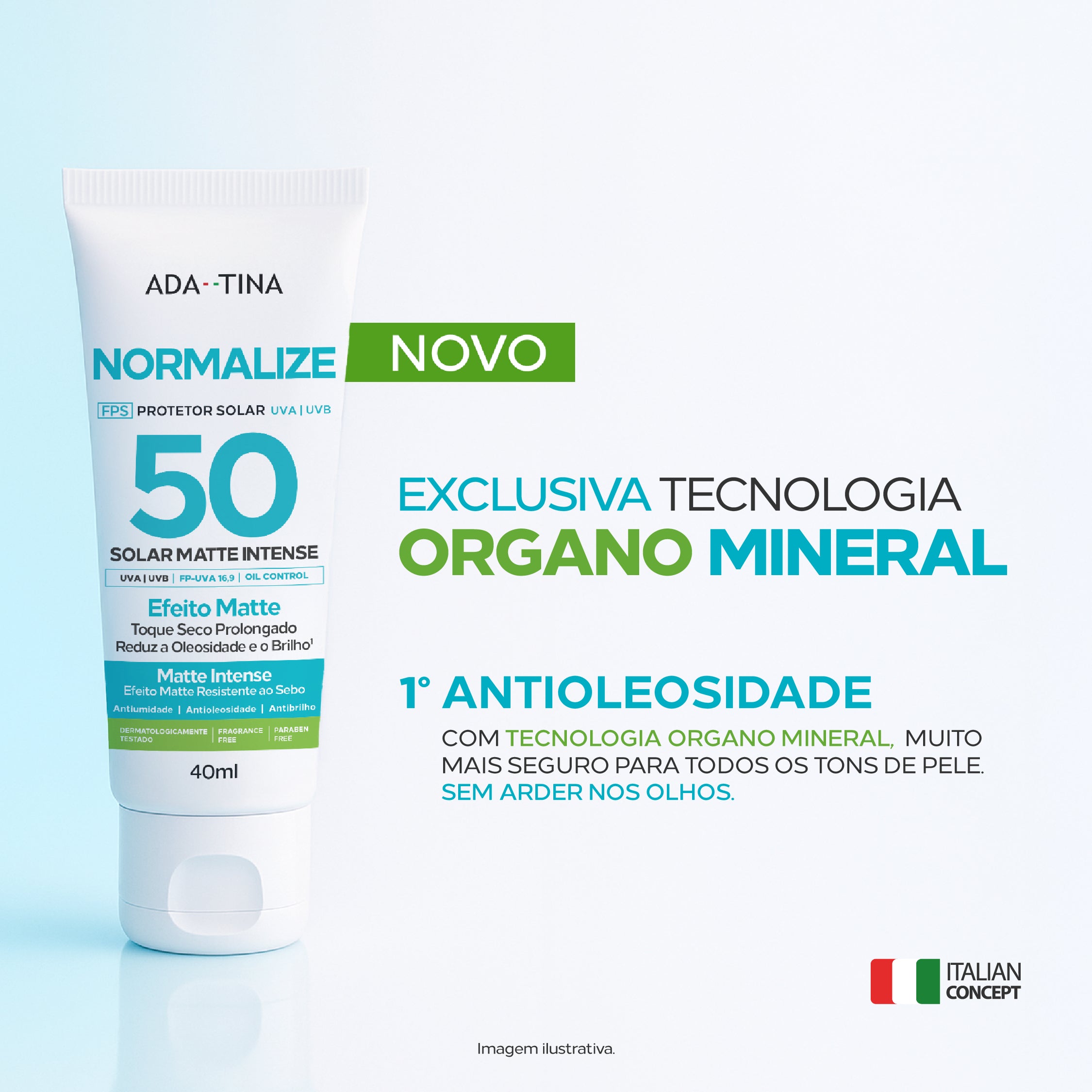 Protetor Solar 12HS Organo Mineral Antioleosidade para Pele Oleosa – Normalize Solar Matte Intense FPS 50 40g