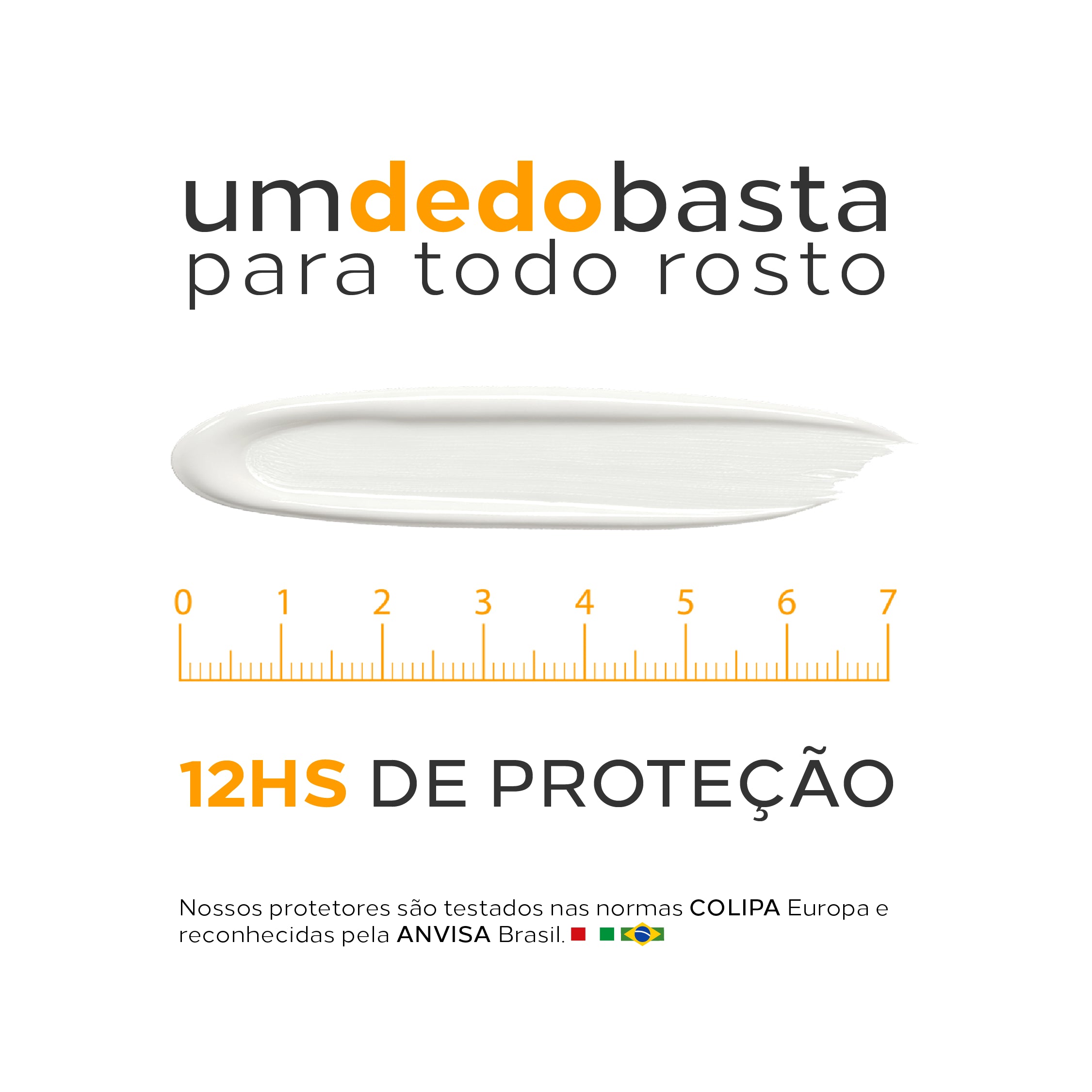 Tecnologia Solent em que um dedo basta para o rosto, com 12 horas de proteção.