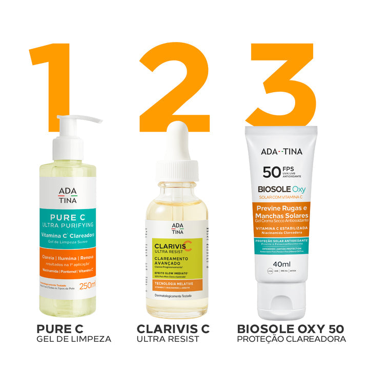 Kit 2 Un Protetor Solar Facial 12HS Clareador Anti-Calor 2x Mais Rápido – Biosole Oxy FPS 50 40ml